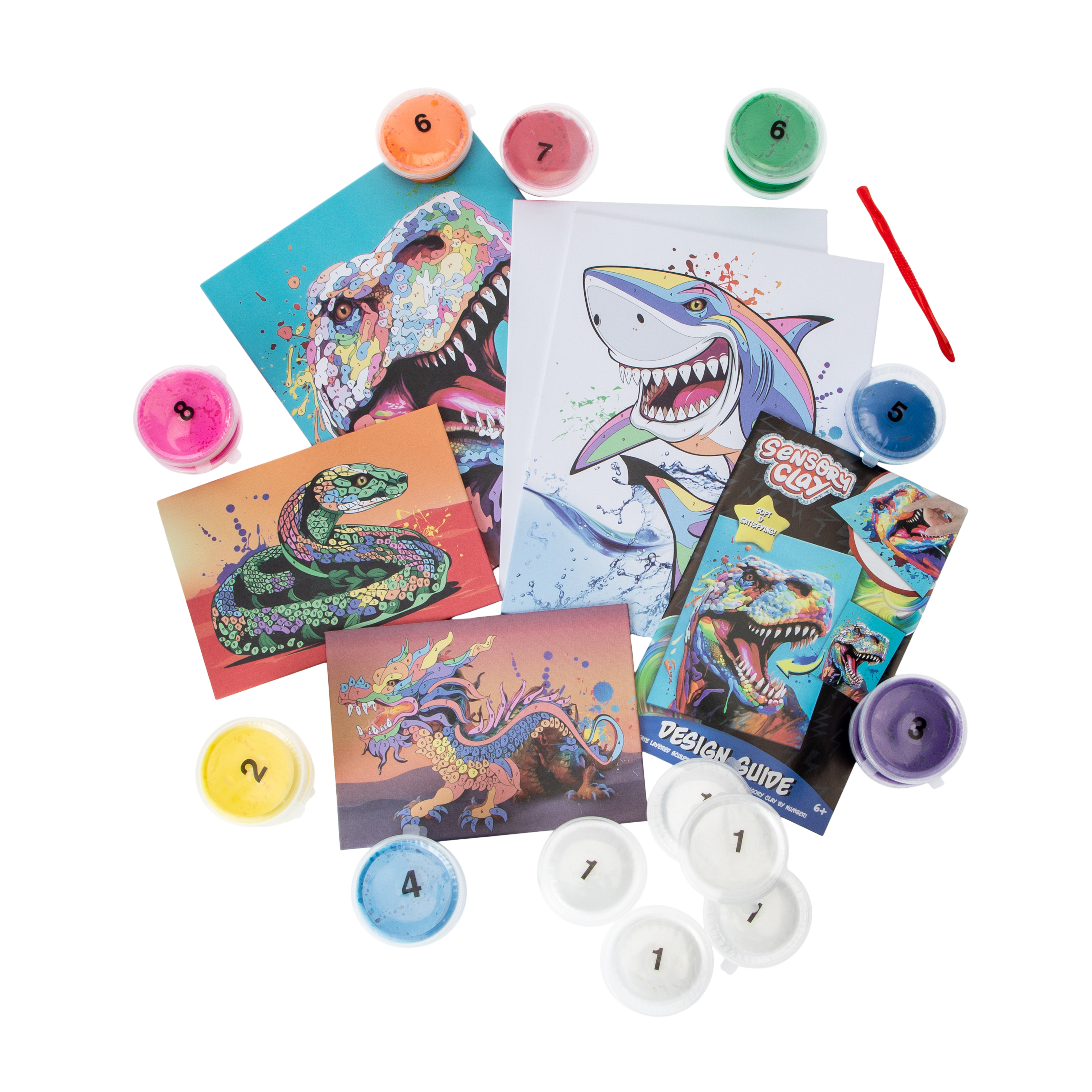 Clay By Number Dinosaur Set