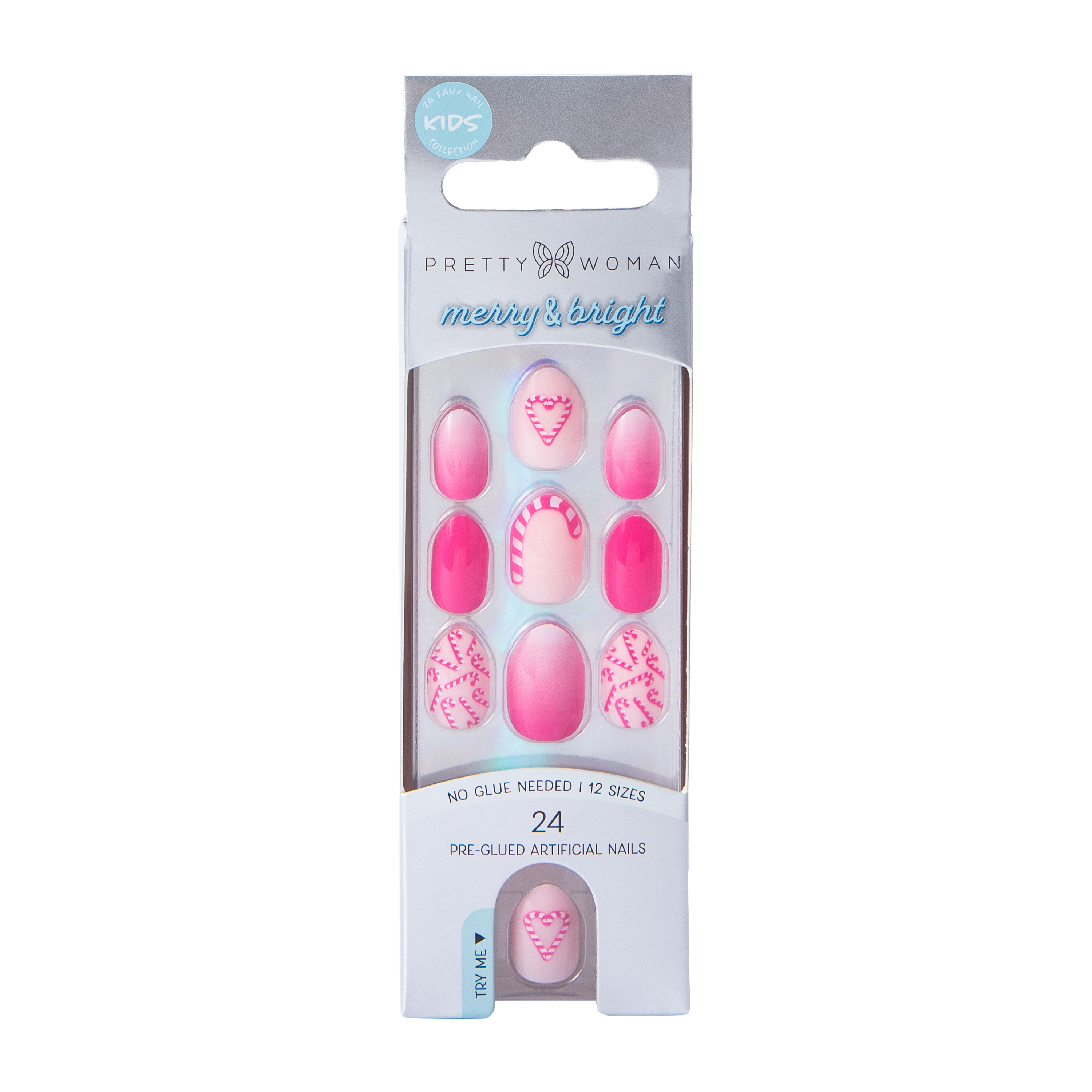Pretty Woman Kids Collection Merry & Bright Seasonal Nails 24-Count