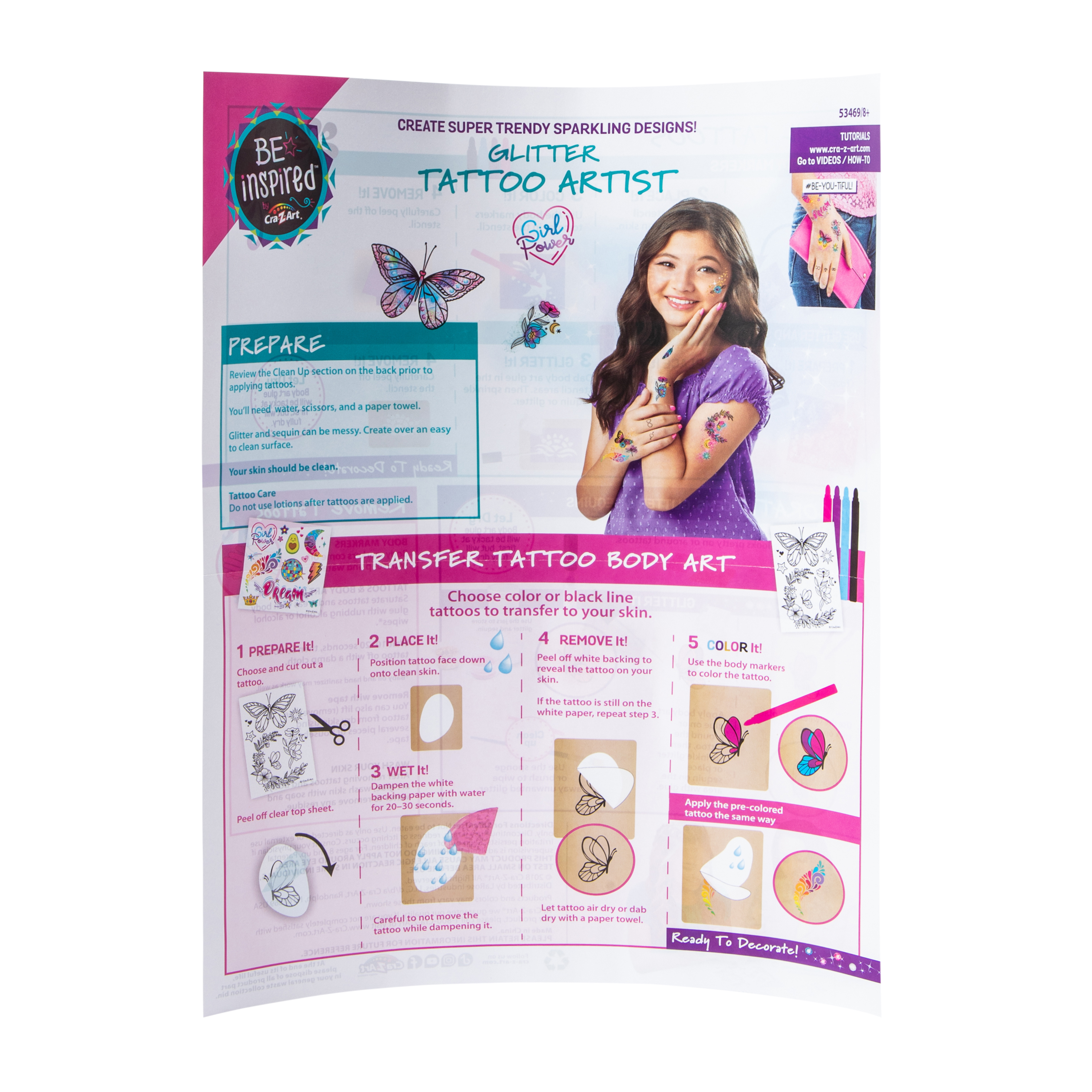 Be Inspired® By Cra-Z-Art® Glitter Tattoo Artist Kit