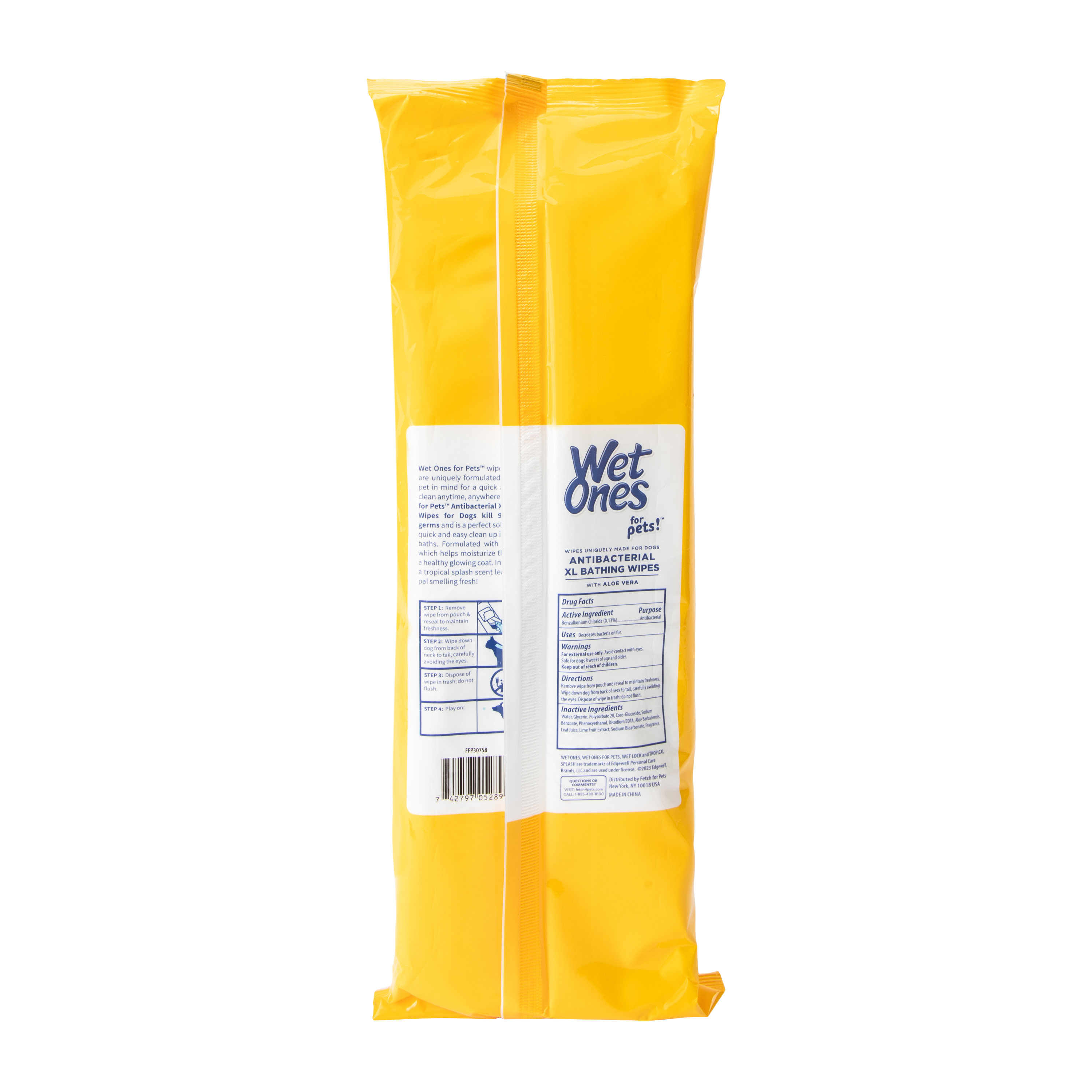 Wet Ones For Pets!™ Tropical Splash Antibacterial XL Bathing 10-Wipes