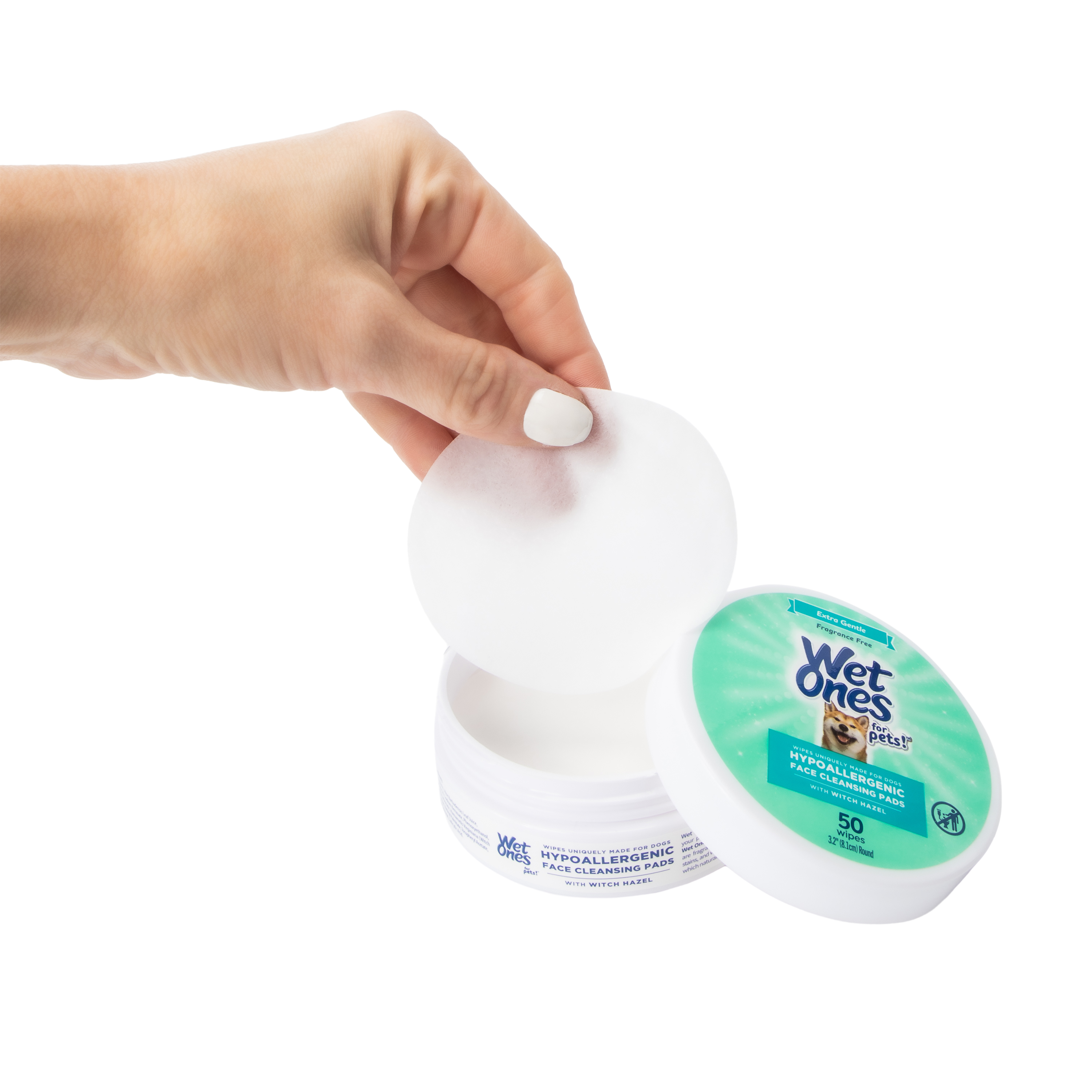 Wet Ones For Pets!™ Extra Gentle Hypoallergenic Face Cleansing Pads With Witch Hazel 50-Wipes