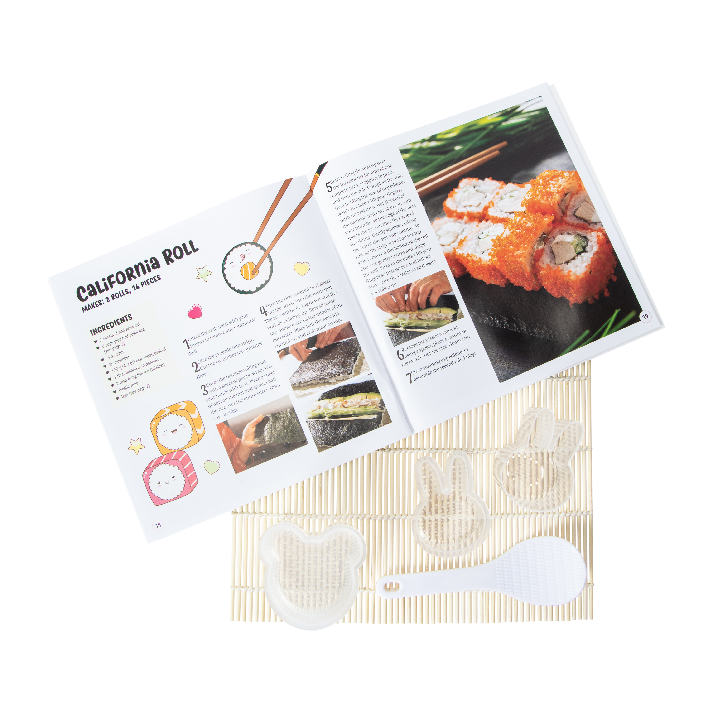 Super-Cute Sushi Recipe Book & Shaping Kit