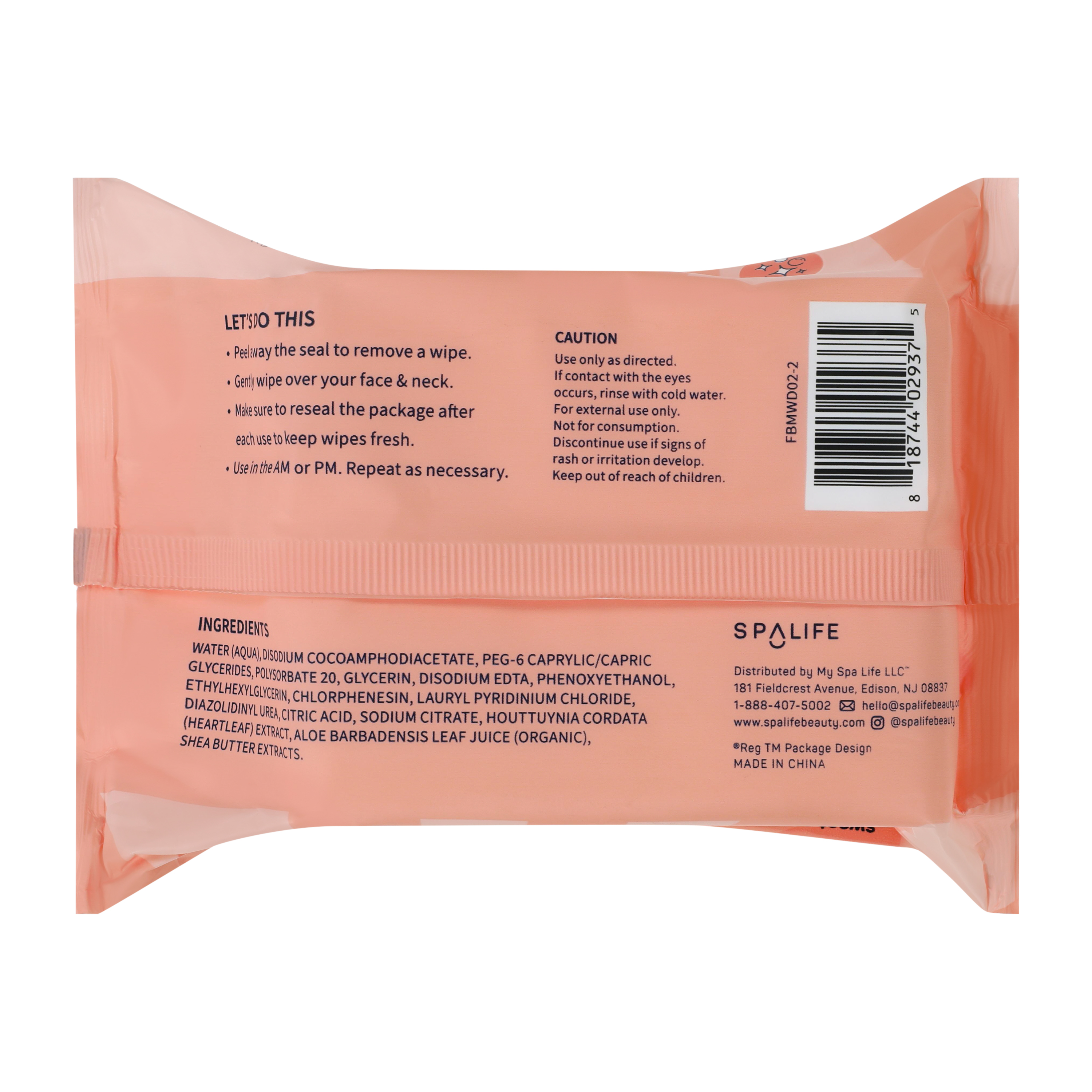 Spalife Sweet Swipe Makeup Remover Wipes 30-Pack