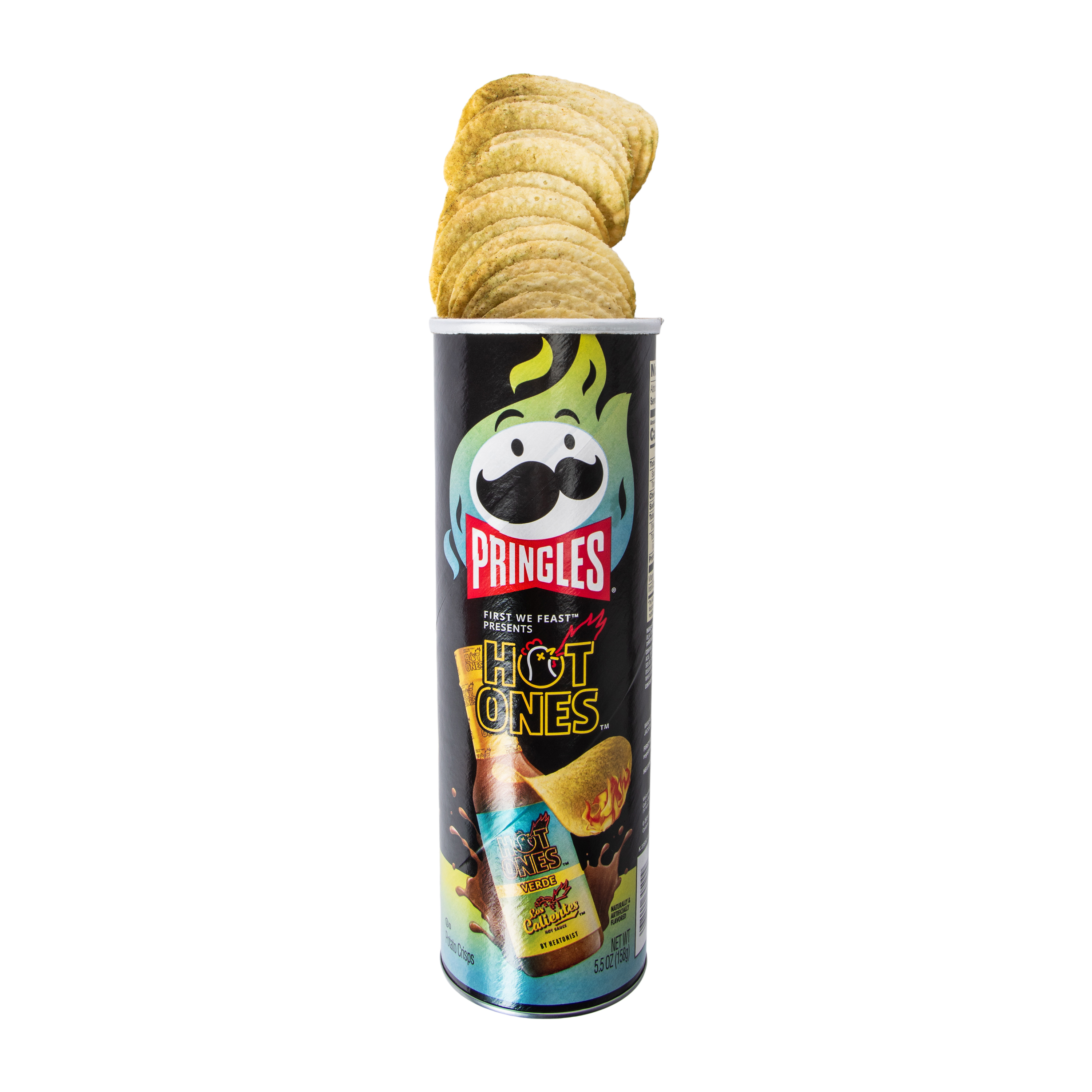 Pringles® Hot Ones™ Verde Flavored Potato Crisps 5.5oz