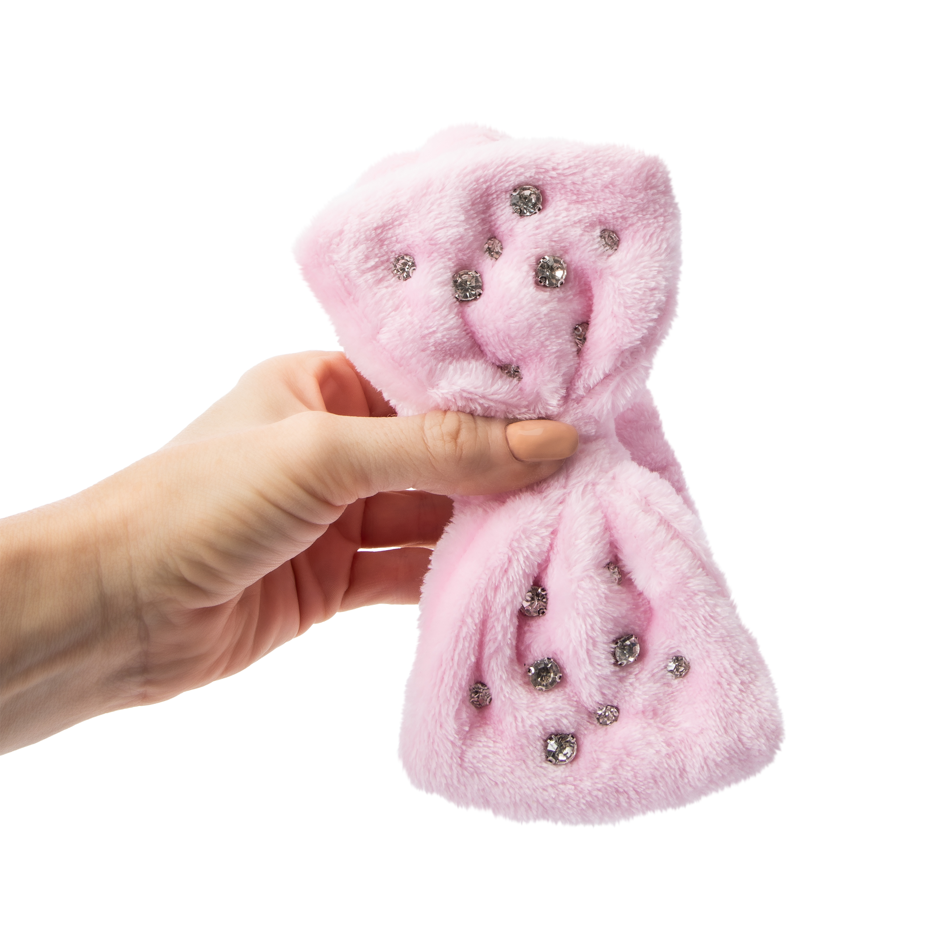 Pink Rhinestone Plush Spa Headband
