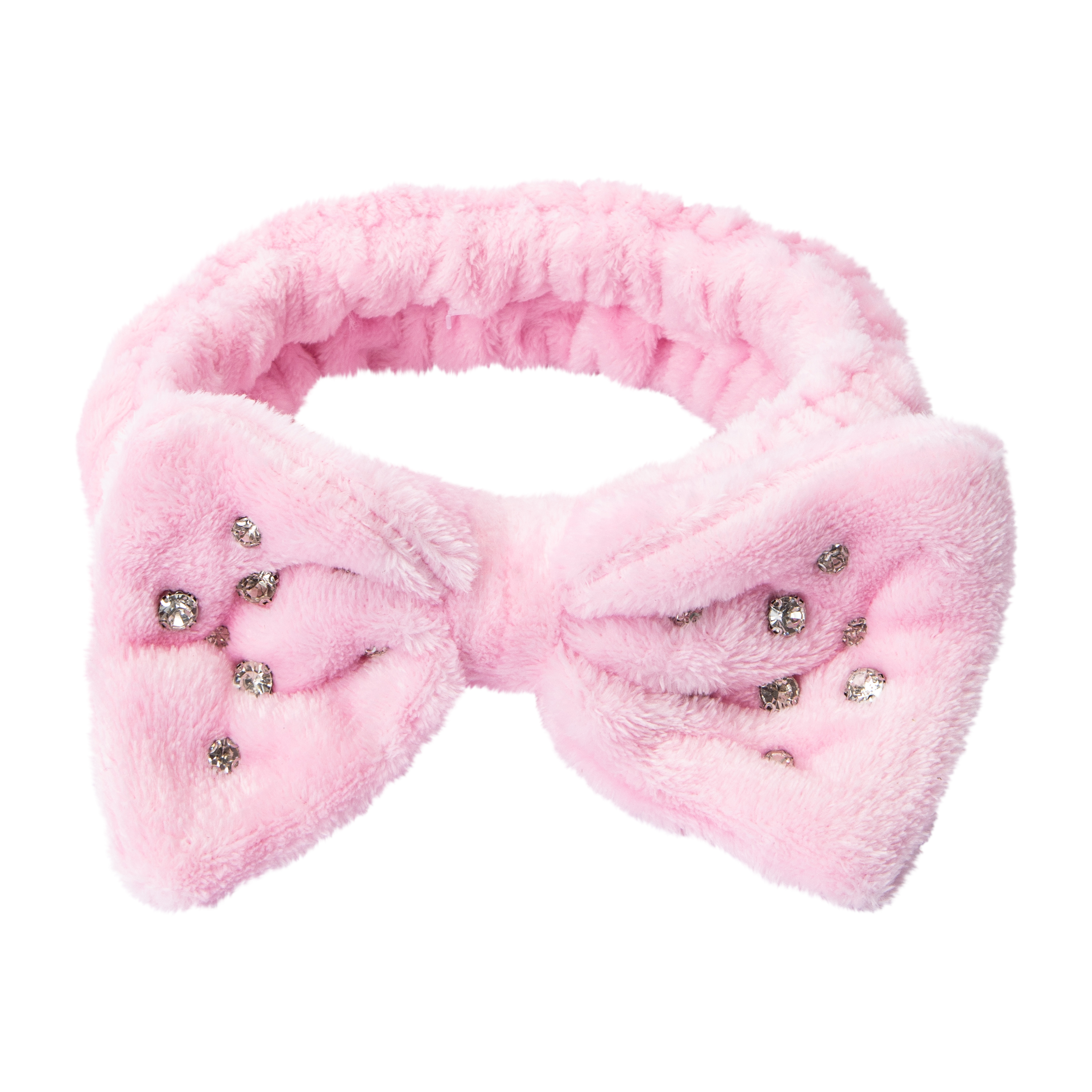 Pink Rhinestone Plush Spa Headband