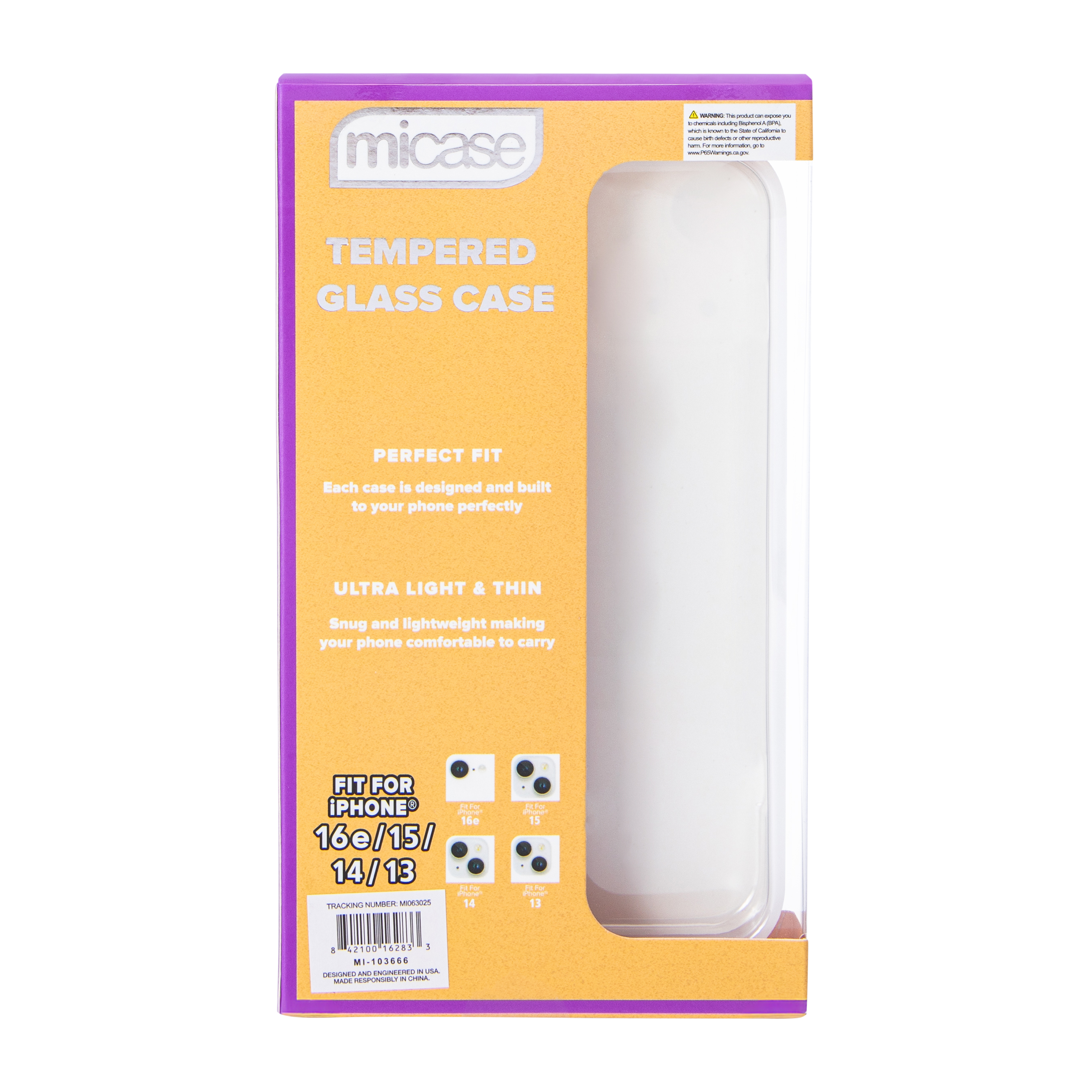 iPhone 16e®/15®/14®/13® Tempered Glass Phone Case