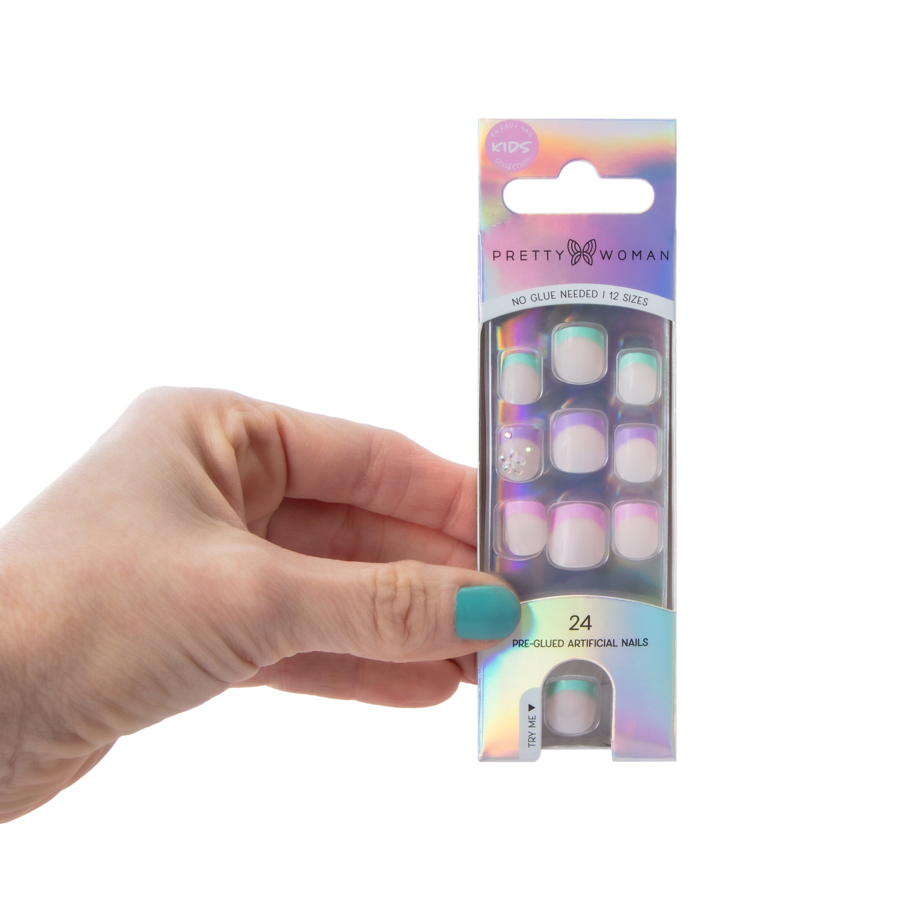 Pretty Woman Kids Pre-Glued Artificial Nails 24-Count