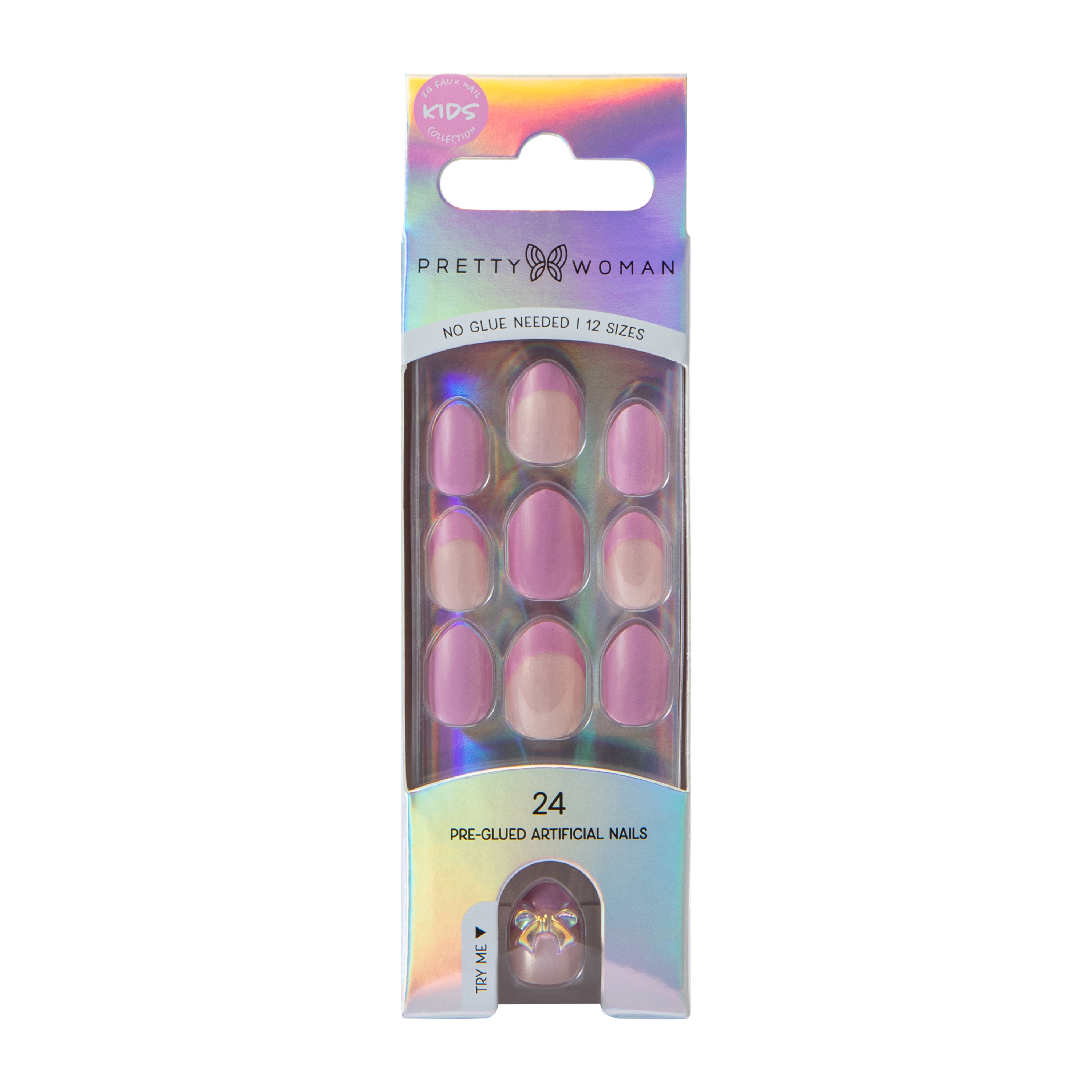 Pretty Woman Kids Pre-Glued Artificial Nails 24-Count