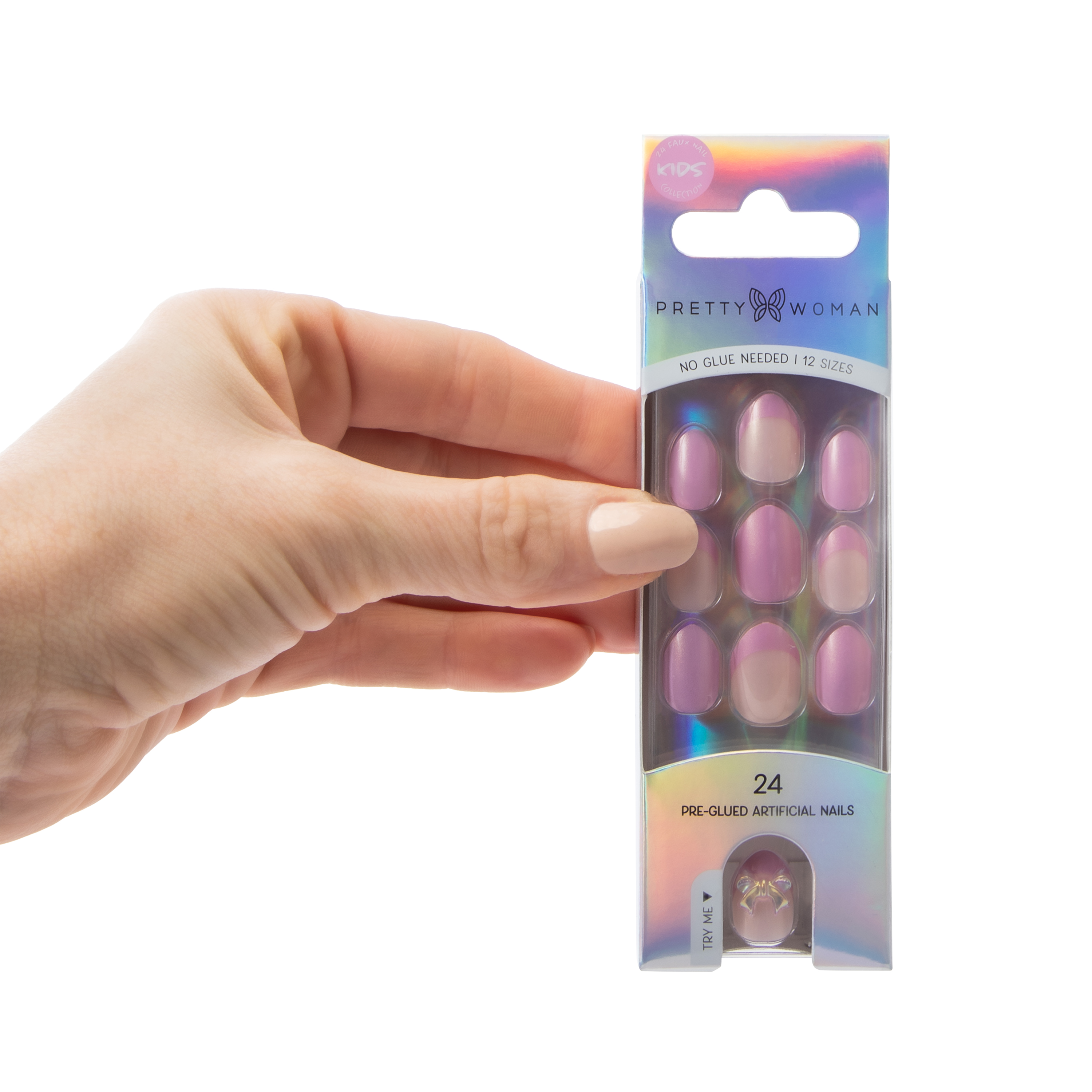 Pretty Woman Kids Pre-Glued Artificial Nails 24-Count