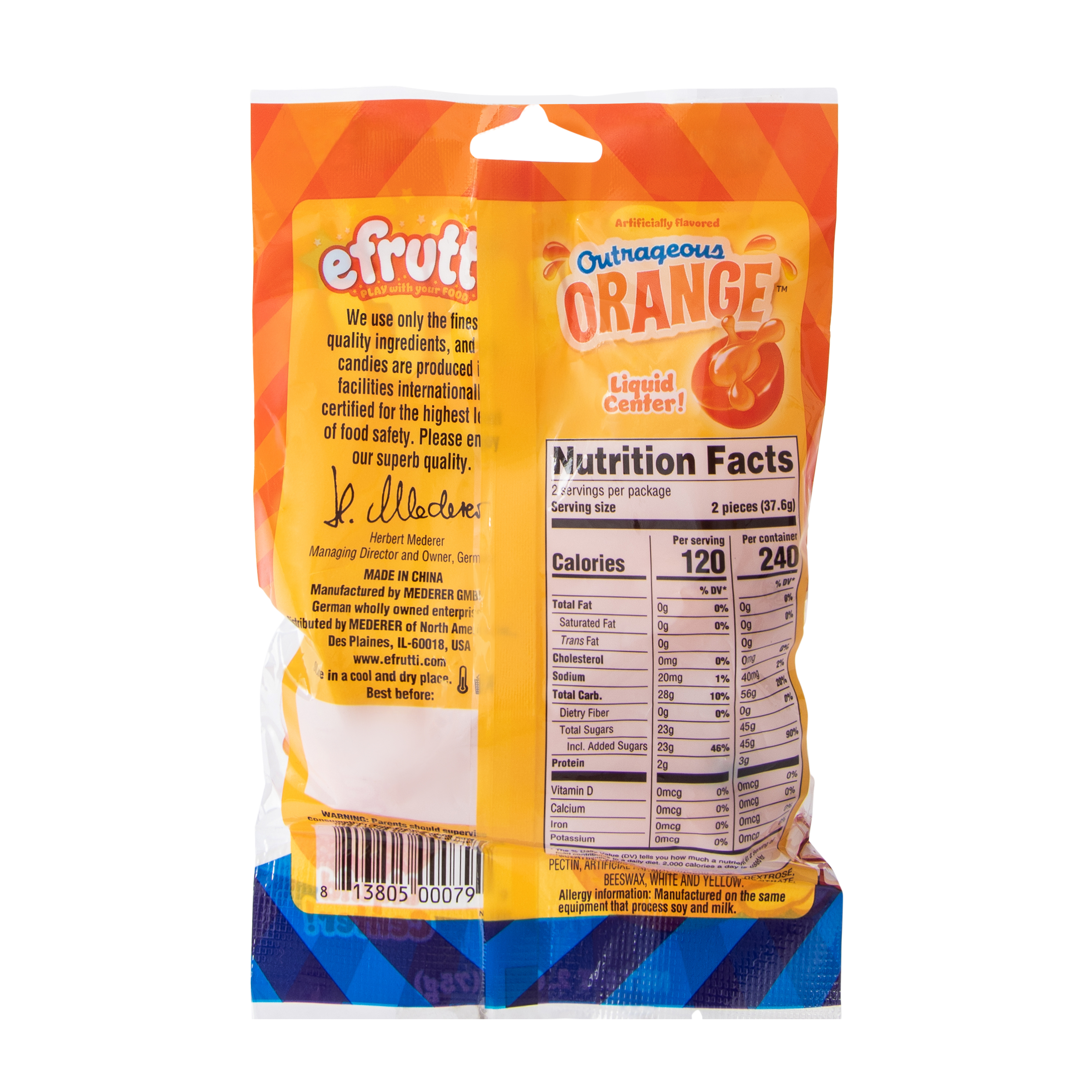 Efrutti® Outrageous Orange Gummi Candy 2.6oz