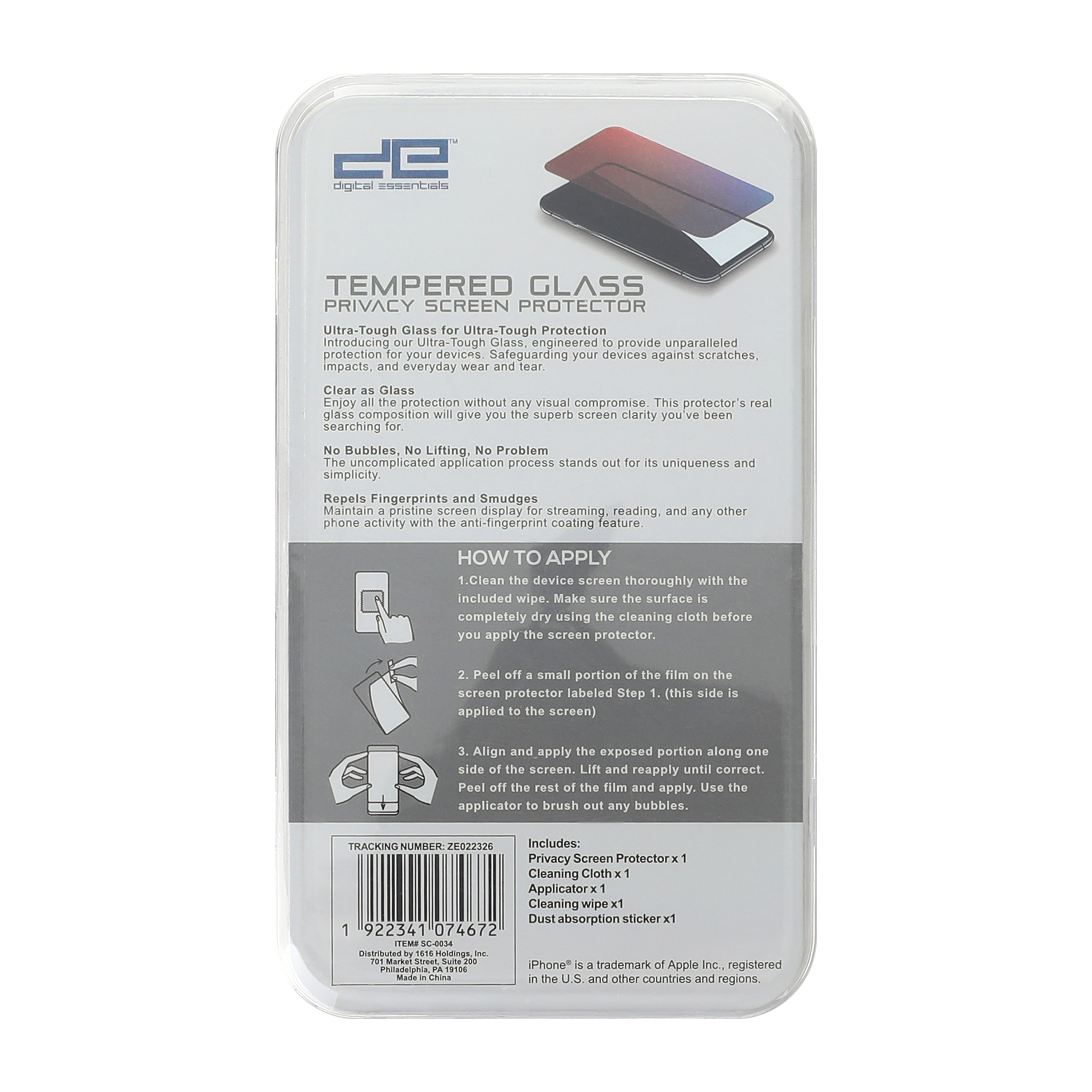 iPhone 17 Pro Max® Tempered Glass Privacy Screen Protector