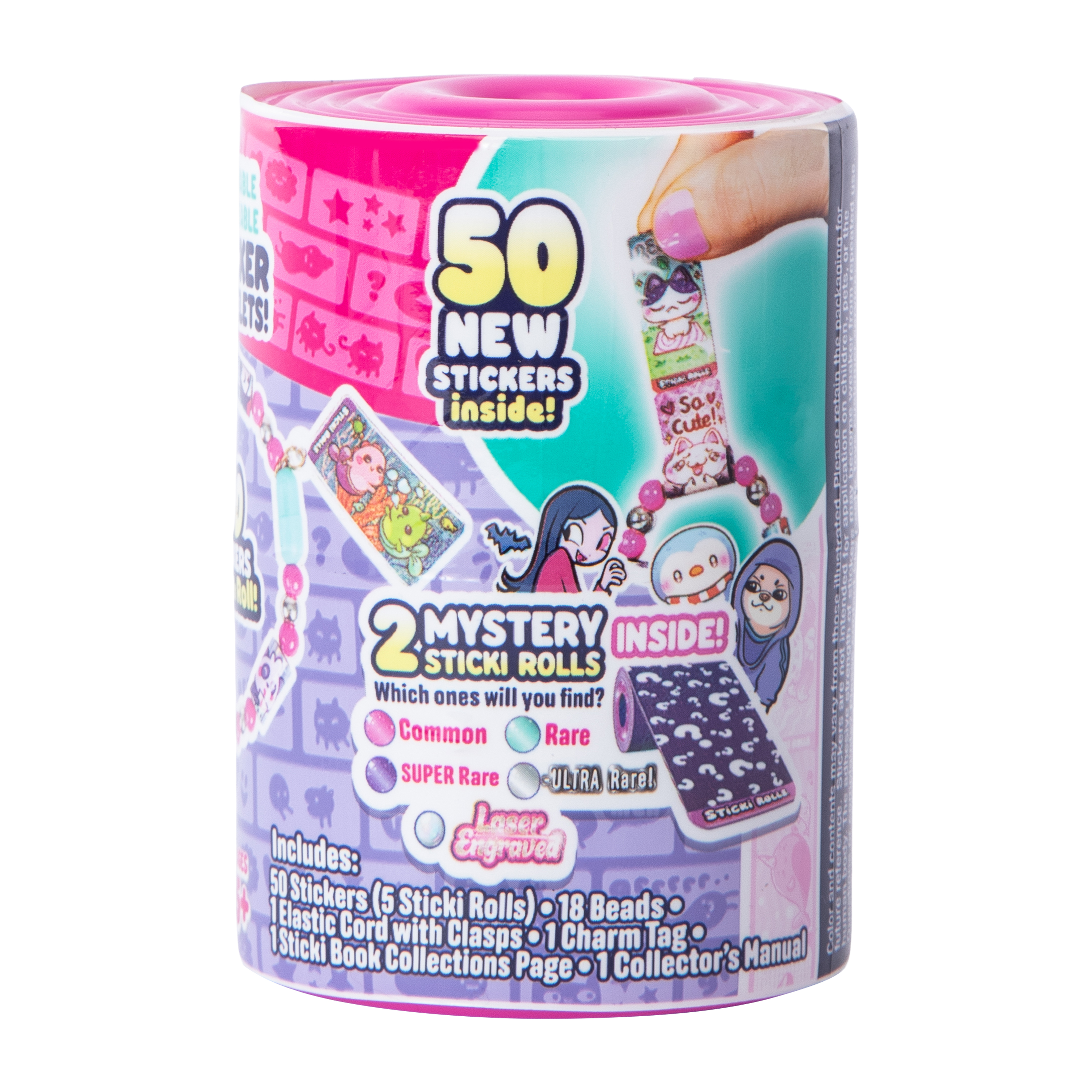 Sticki Rolls Mystery Wearable Sticker Bracelet Capsule Set (Styles May Vary)