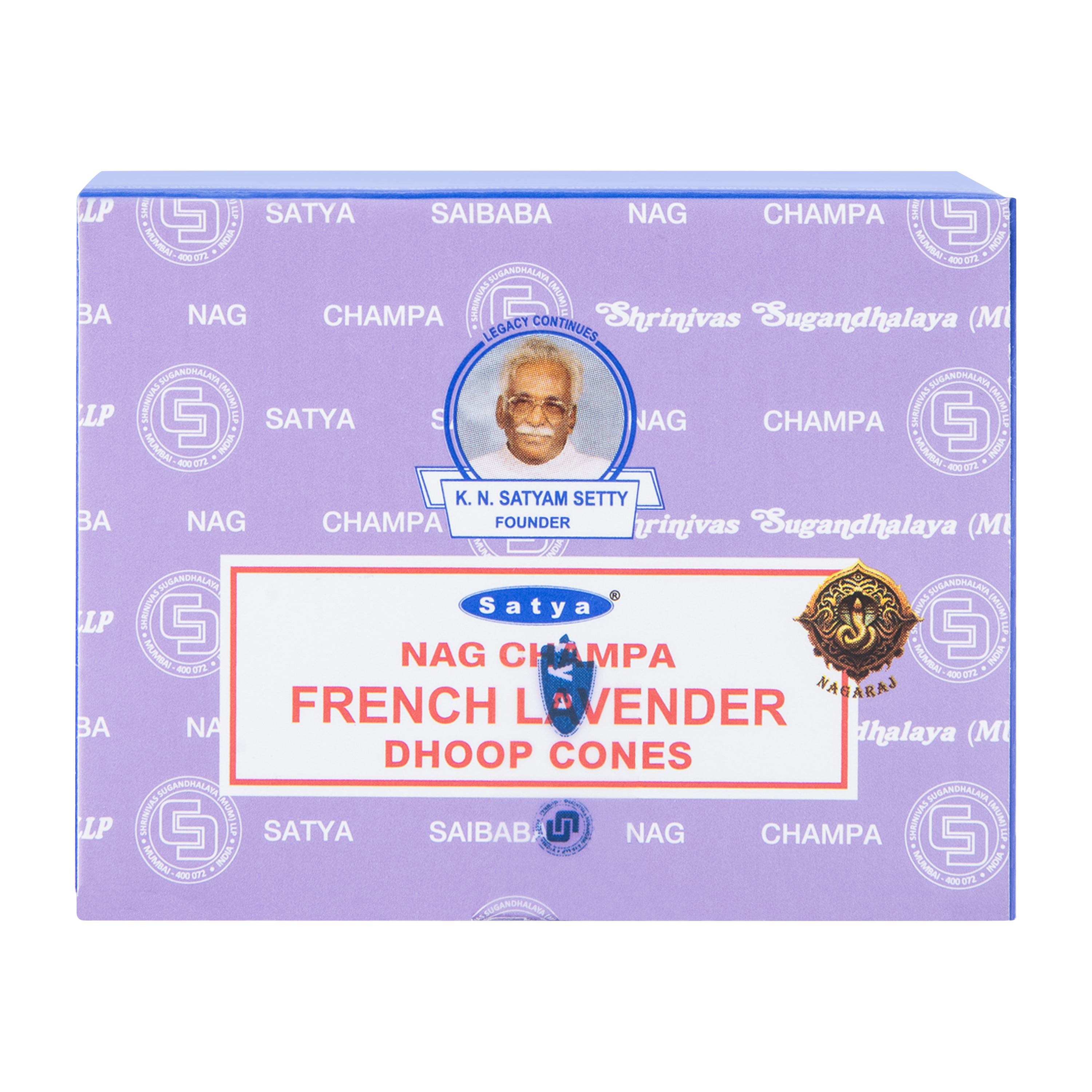 Satya® Nag Champa French Lavender Incense Cones
