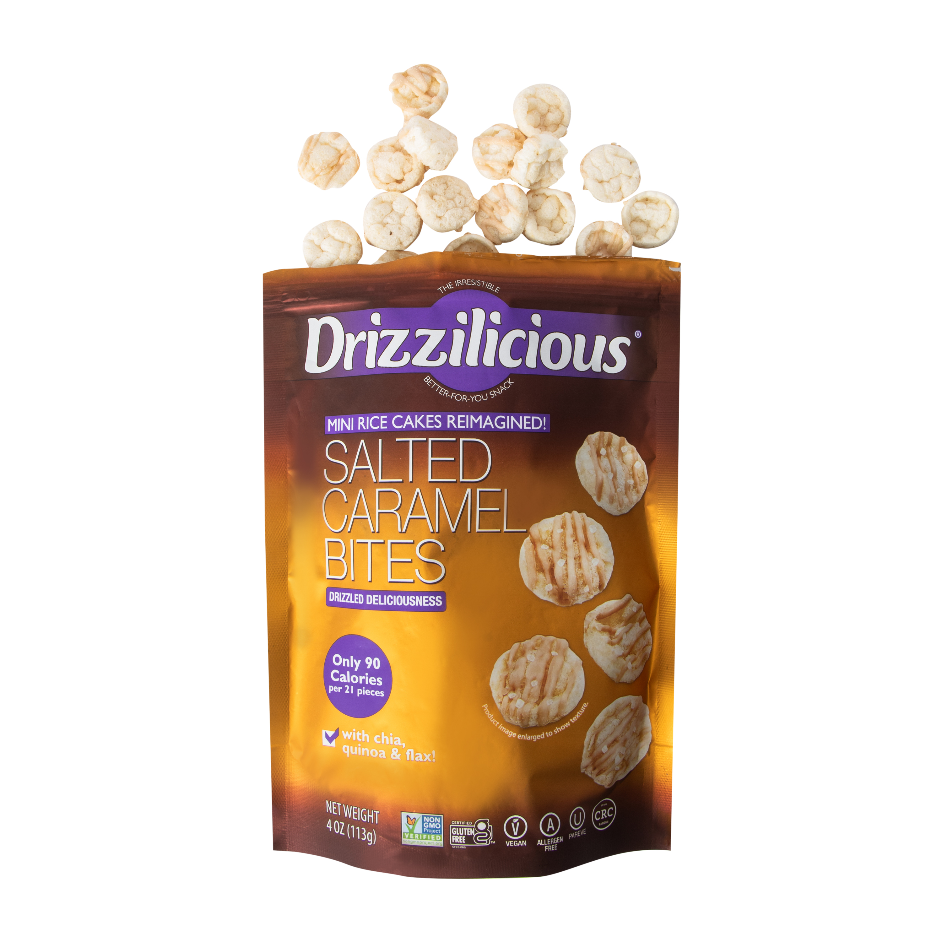 Drizzilicious® Mini Rice Cakes Salted Caramel Bites 4oz