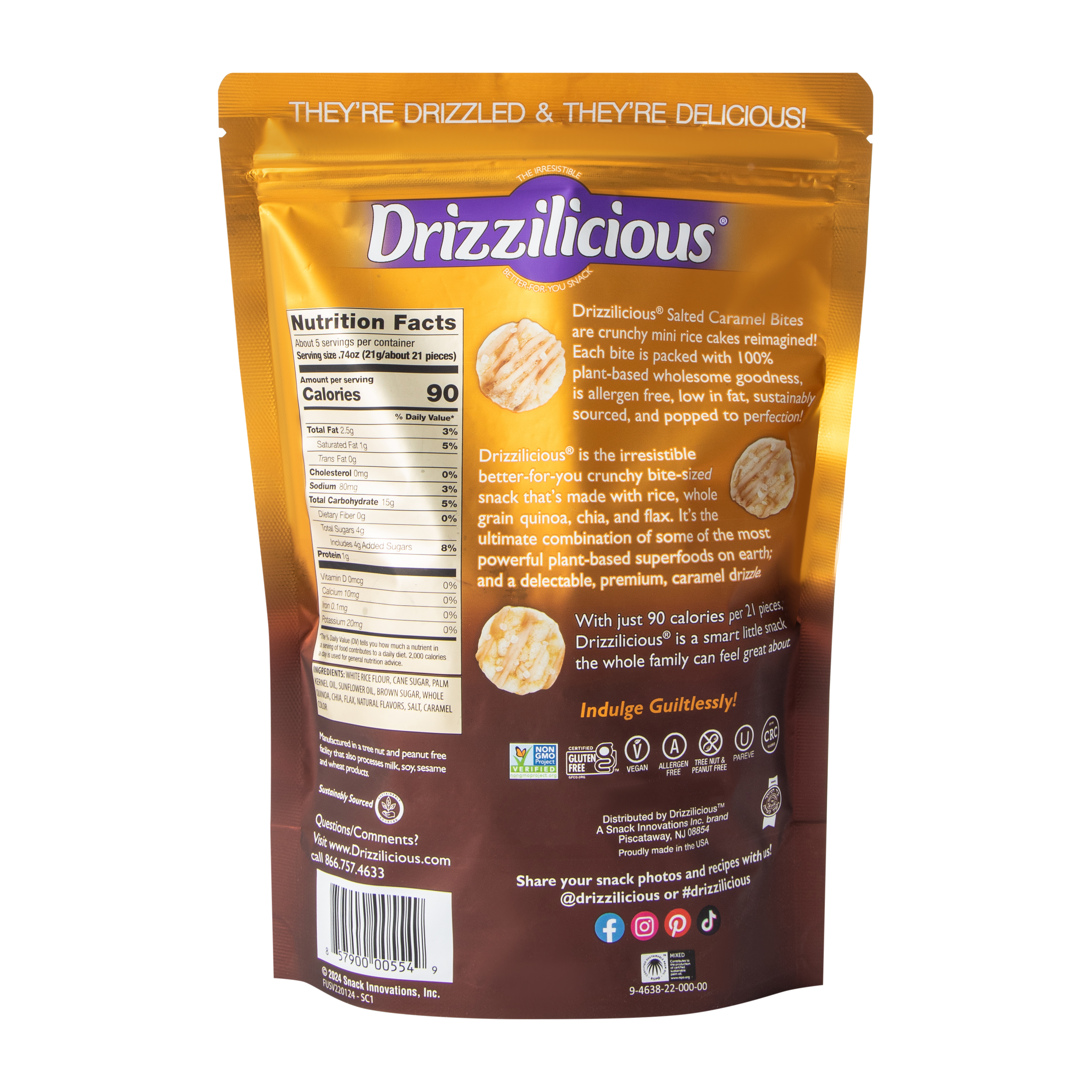 Drizzilicious® Mini Rice Cakes Salted Caramel Bites 4oz