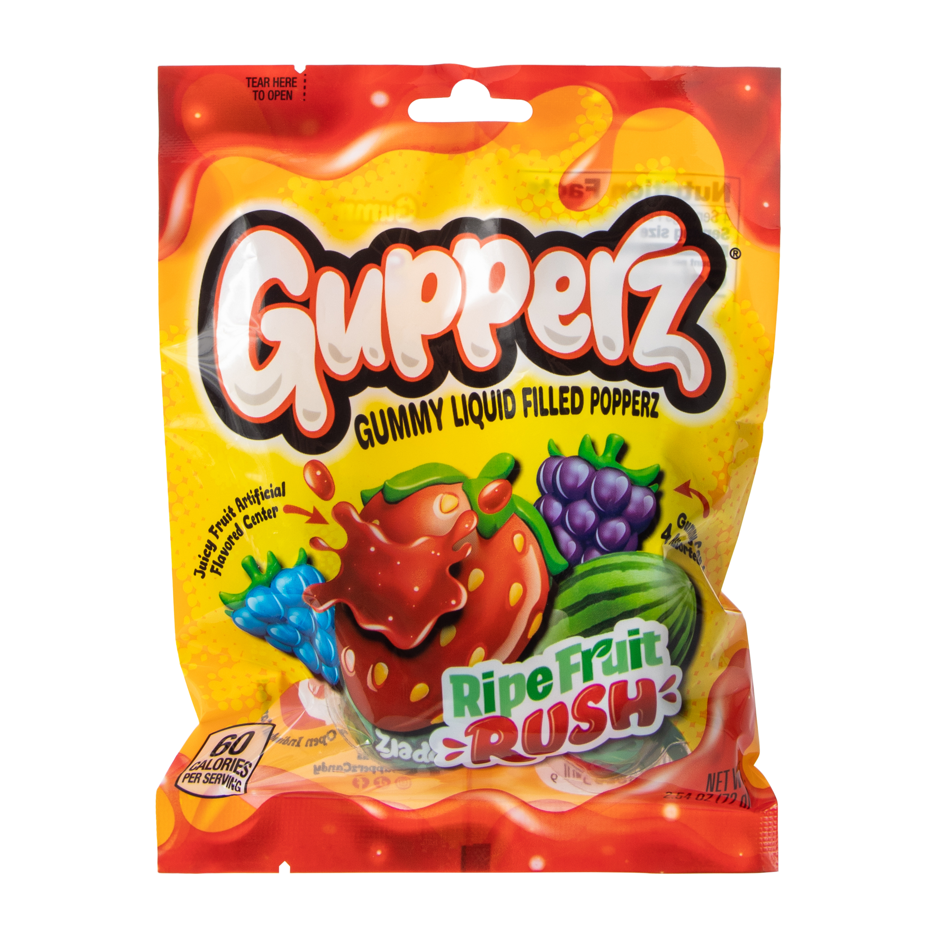 Gupperz® Ripe Fruit Rush Gummy Liquid Filled Popperz 2.54oz