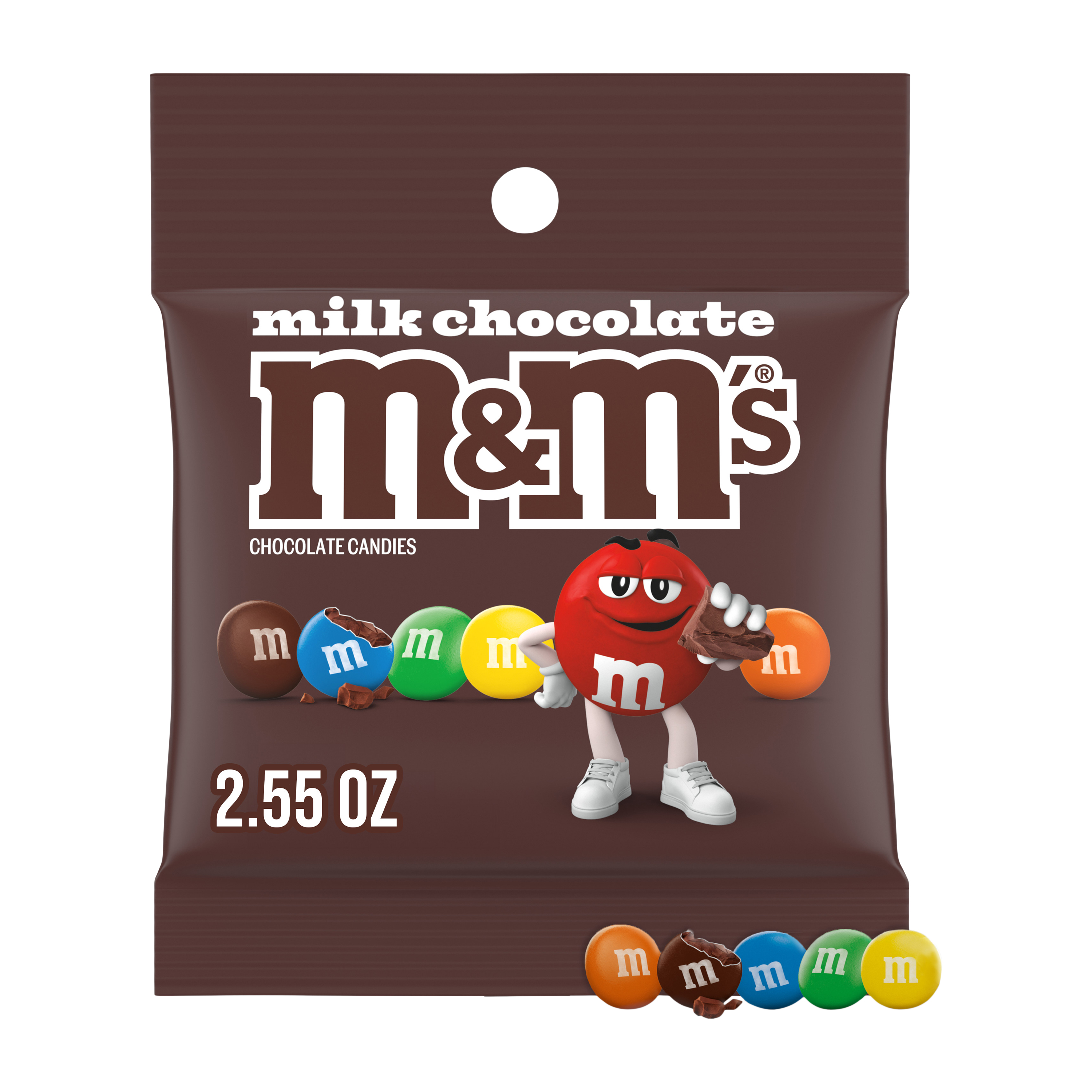 M&M'S Milk Chocolate Candy Peg Bag, 2.55 oz