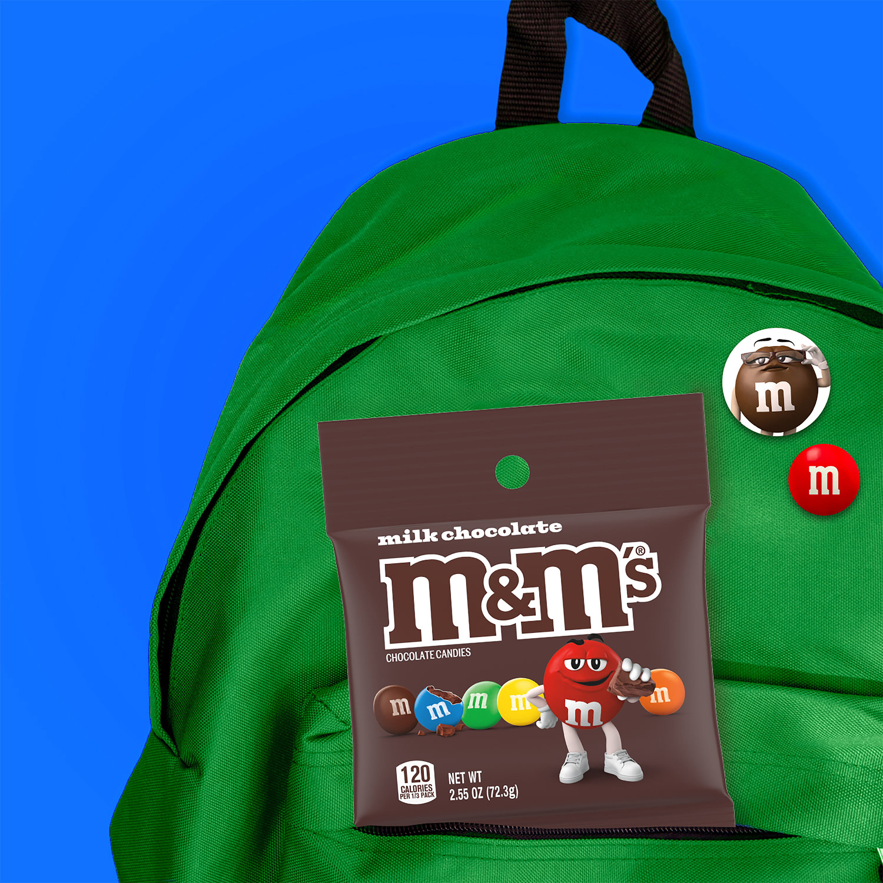 M&M'S Milk Chocolate Candy Peg Bag, 2.55 oz