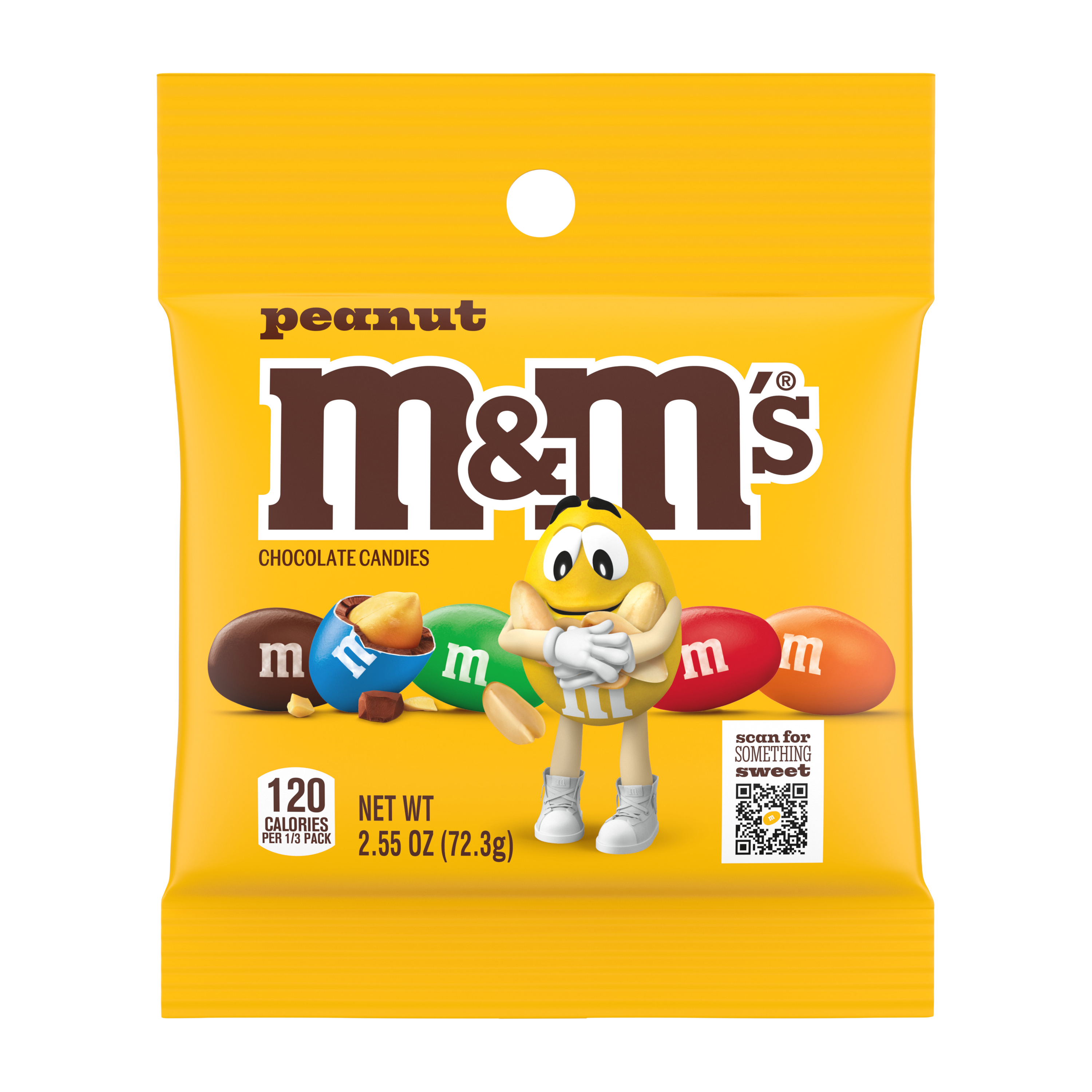 M&M'S Peanut Milk Chocolate Candy, 2.55 oz Bag