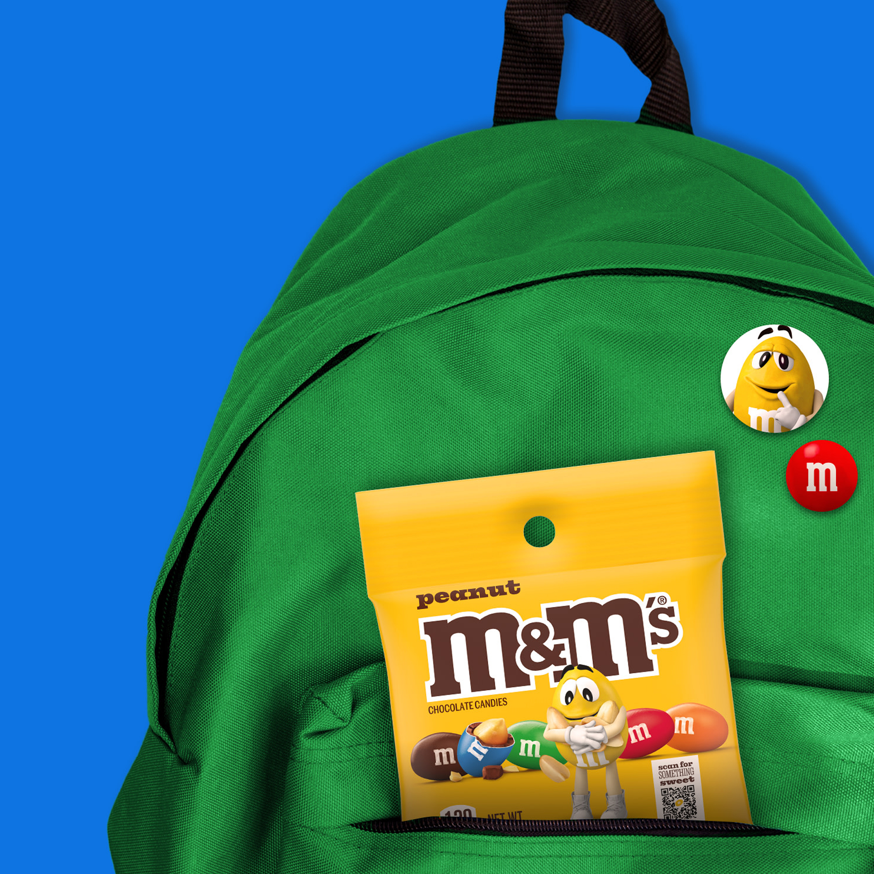 M&M'S Peanut Milk Chocolate Candy, 2.55 oz Bag