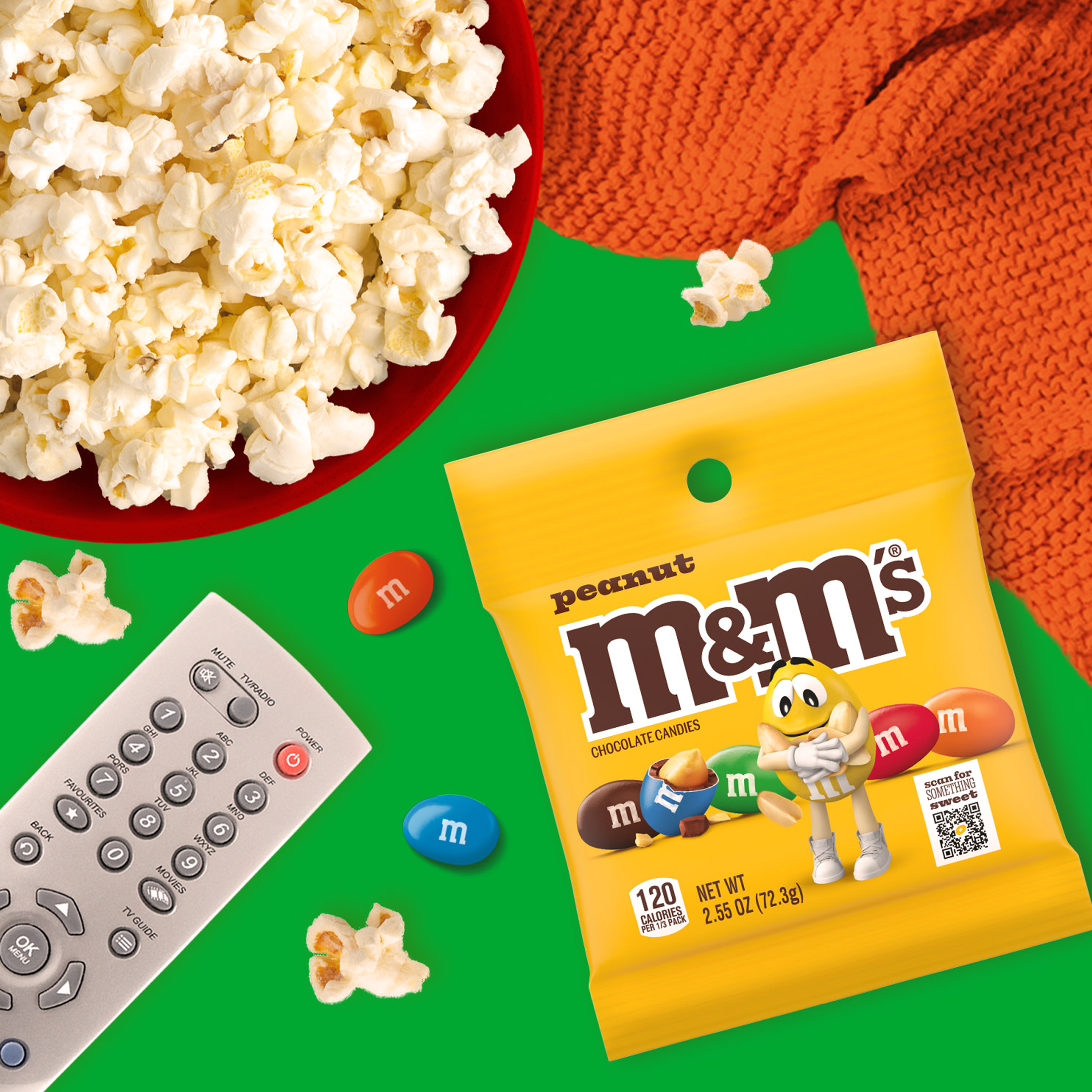 M&M'S Peanut Milk Chocolate Candy, 2.55 oz Bag