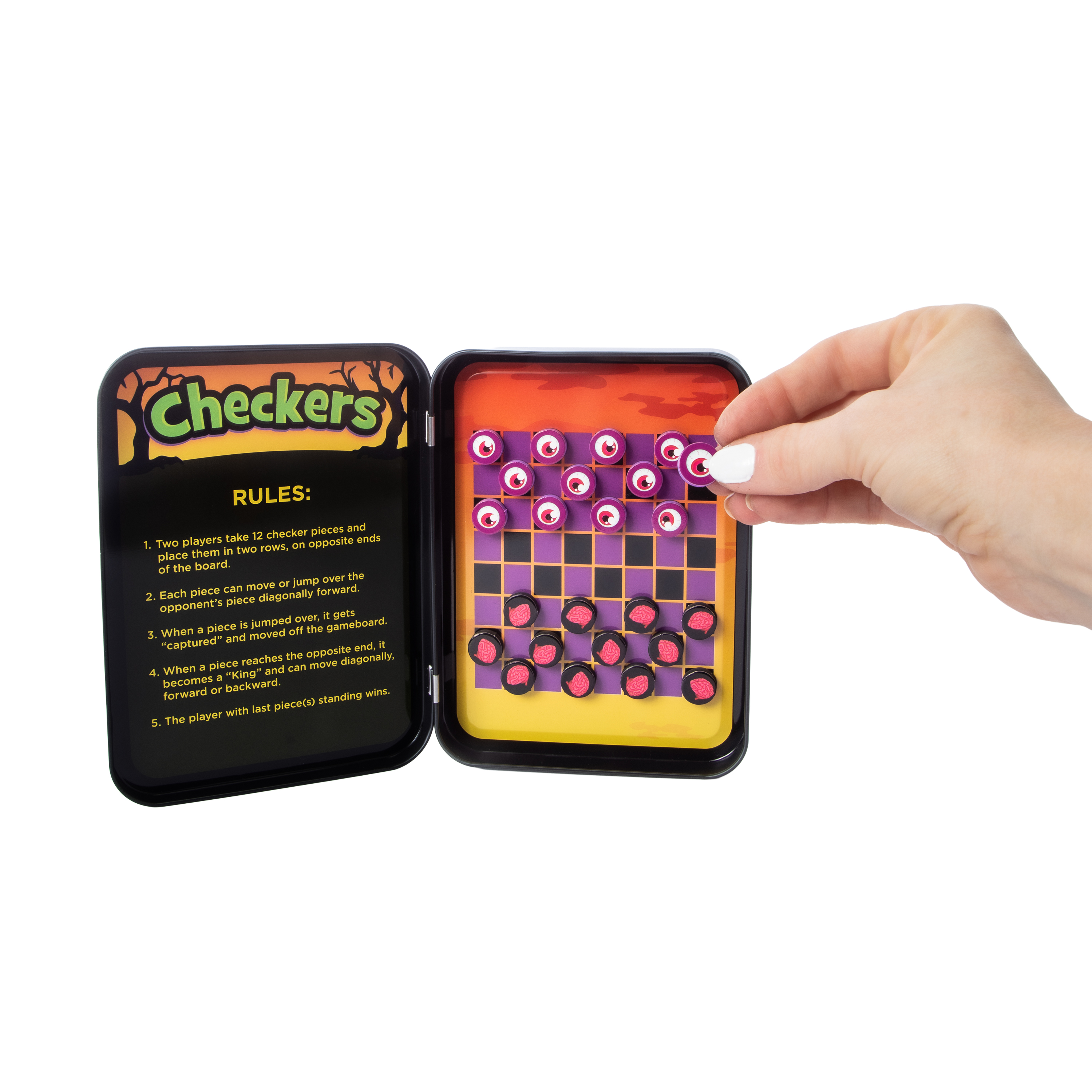 WeVeel Spooky Tin Checkers Game