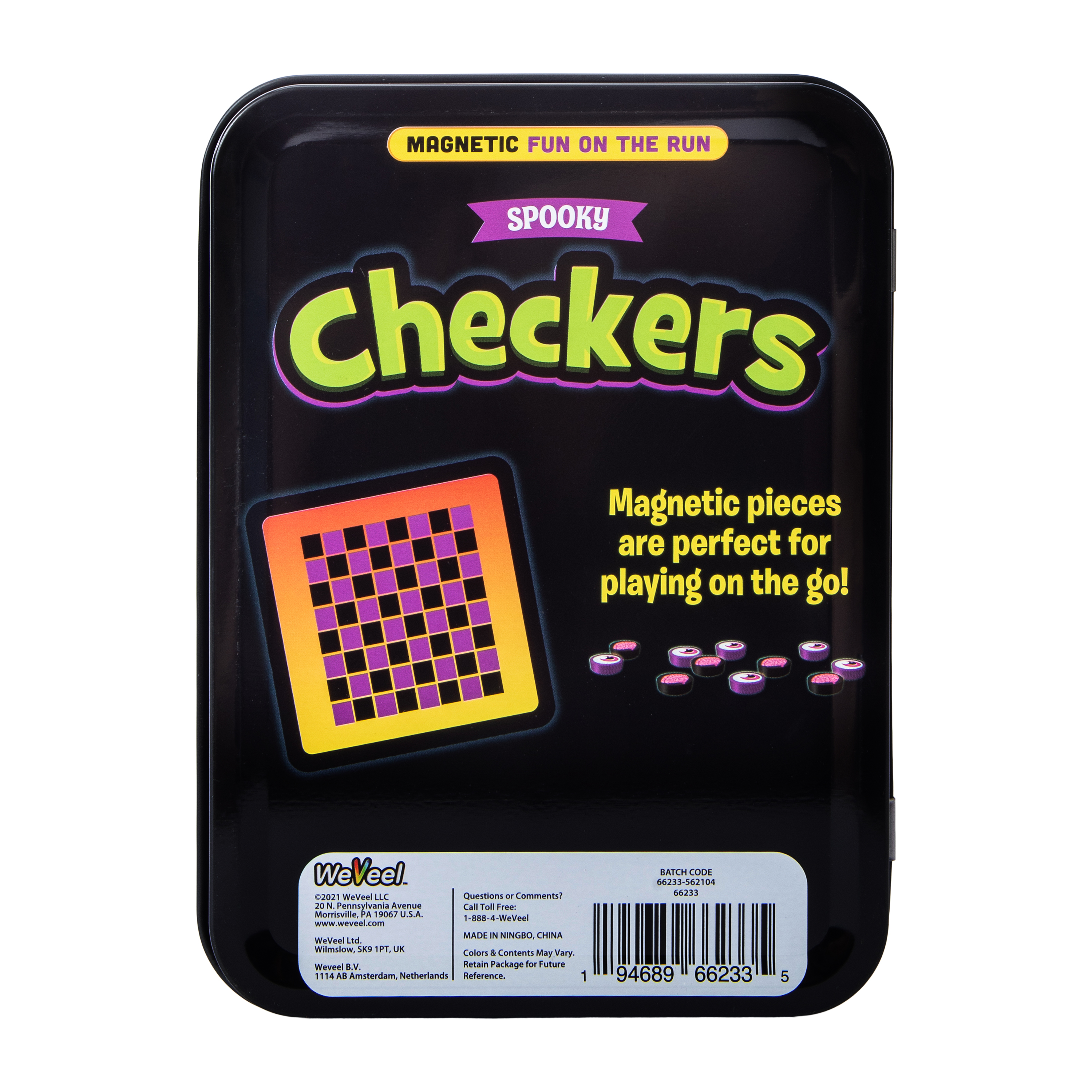 WeVeel Spooky Tin Checkers Game