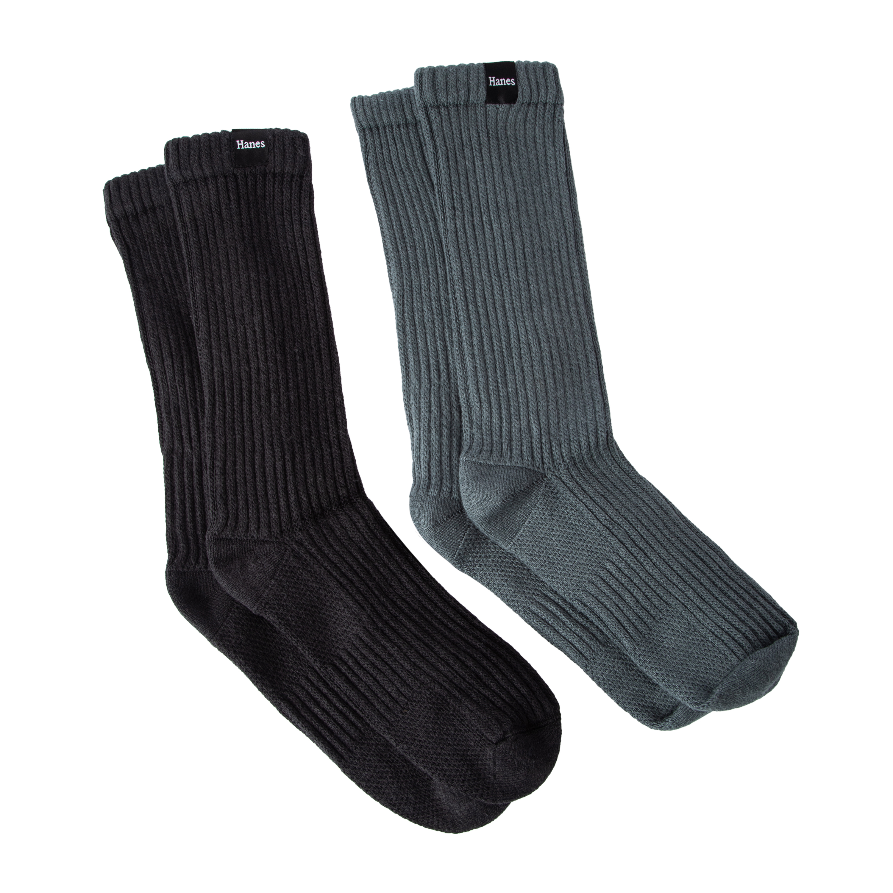 Young Mens Hanes® Supersoft Slouch Crews 2-Pairs