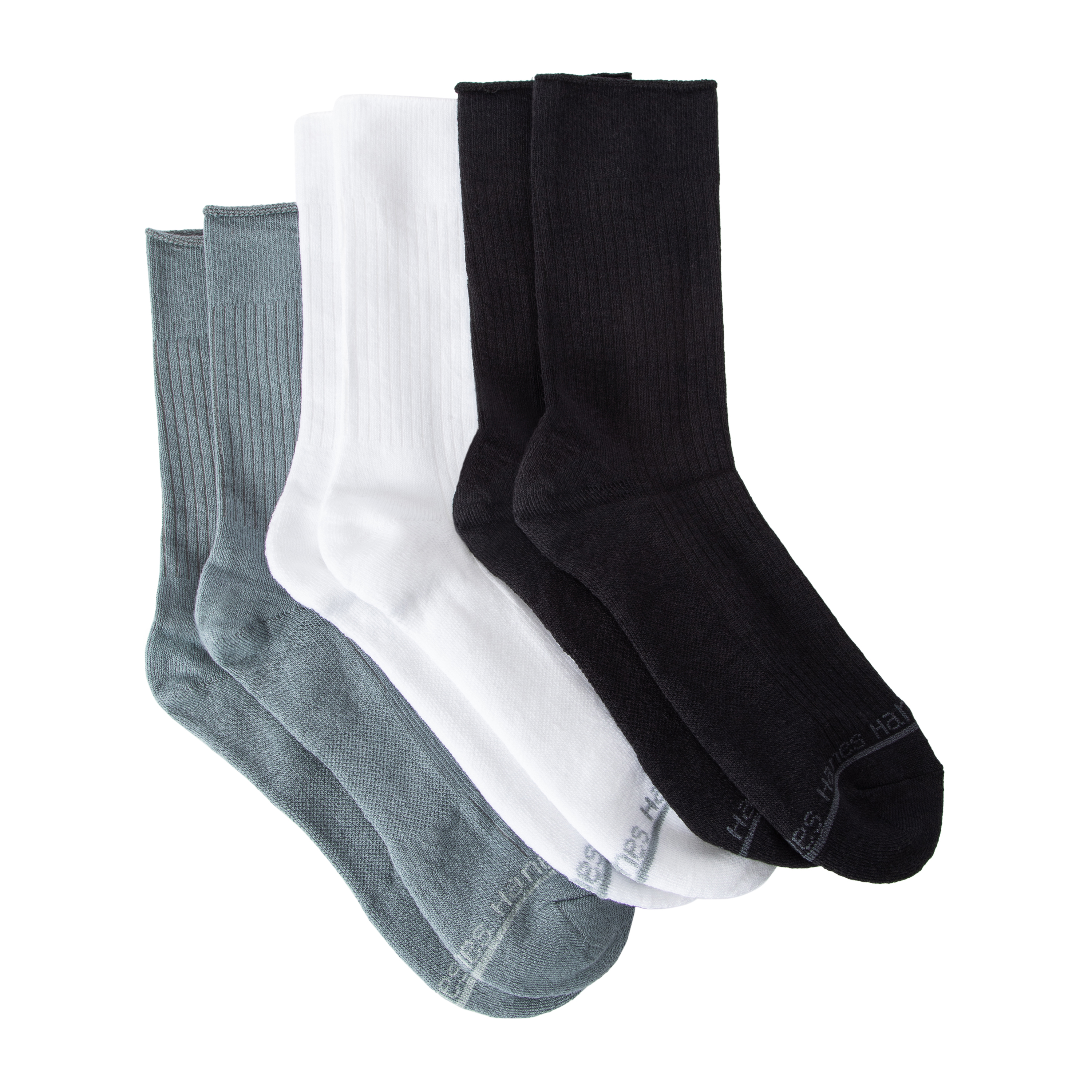 Young Mens Hanes® Supersoft Crews 3-Pairs