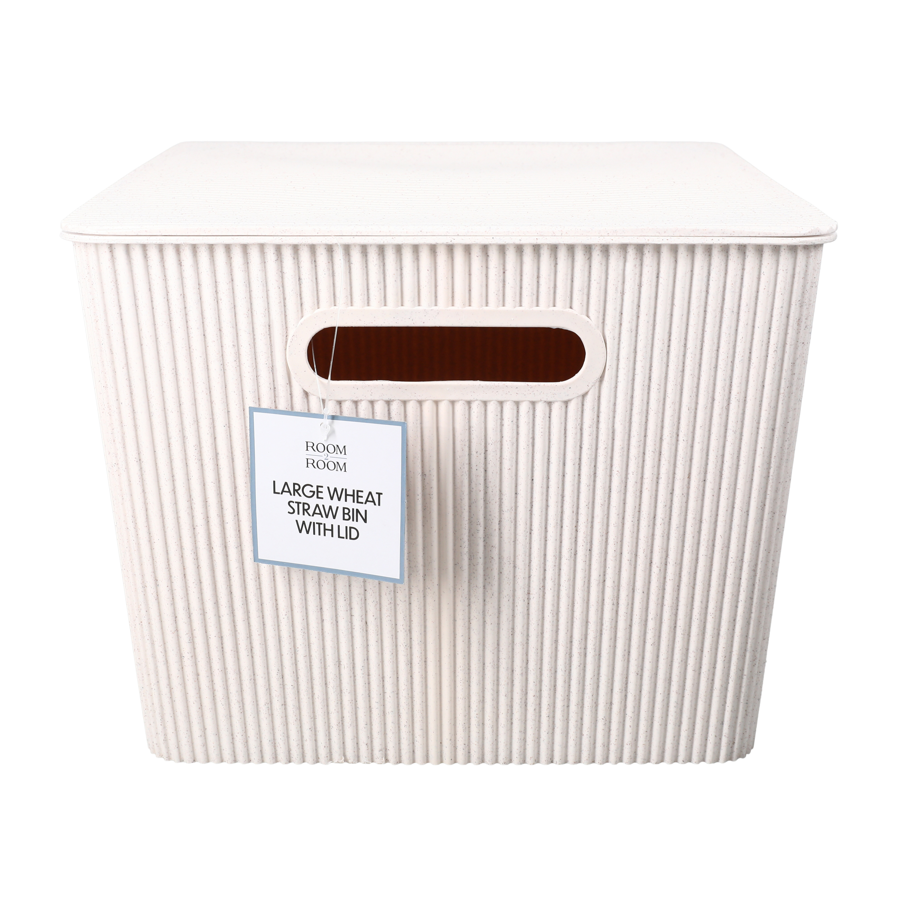 Large Wheat Straw Bin With Lid