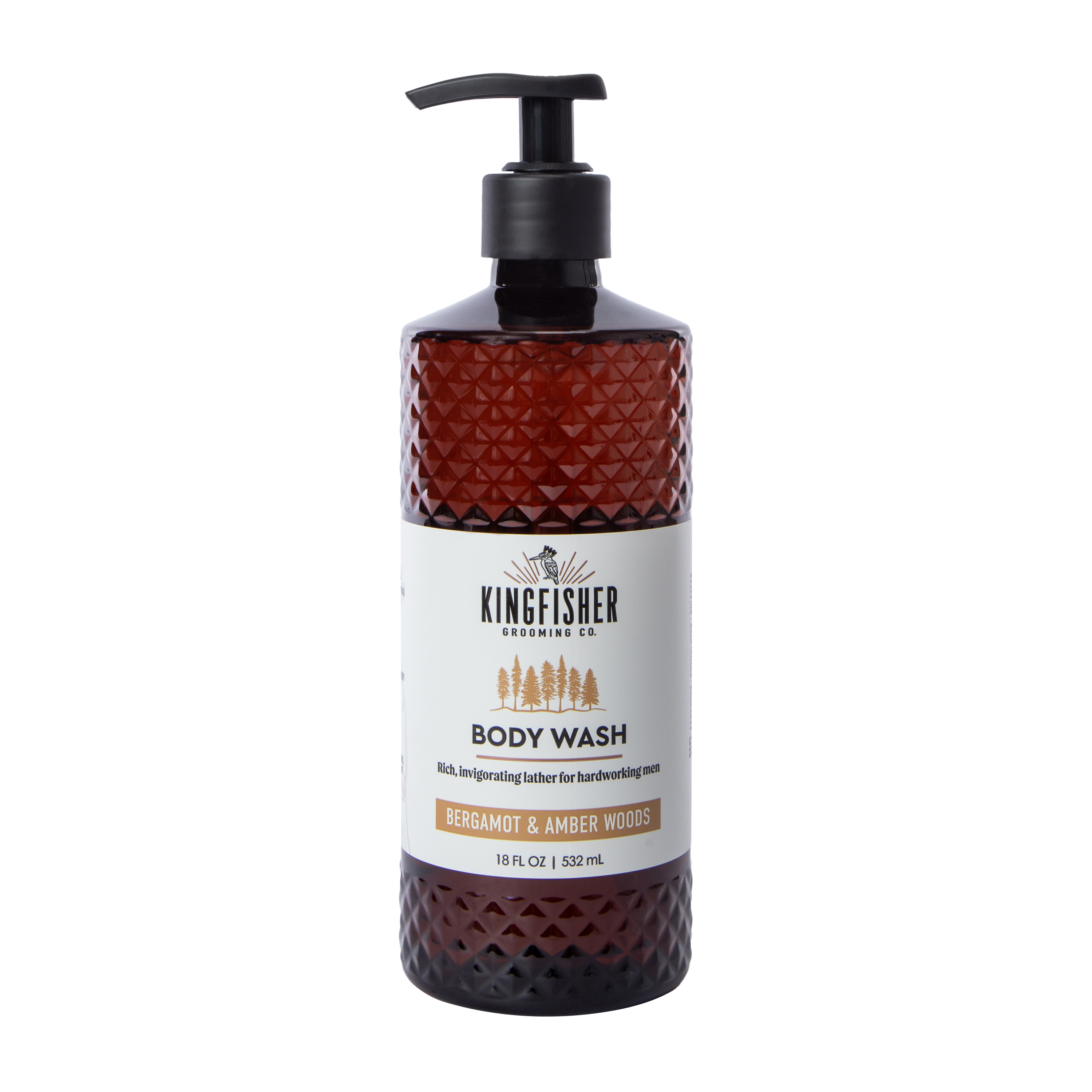 Kingfisher Grooming Co. Bergamot & Amber Woods Body Wash 18oz