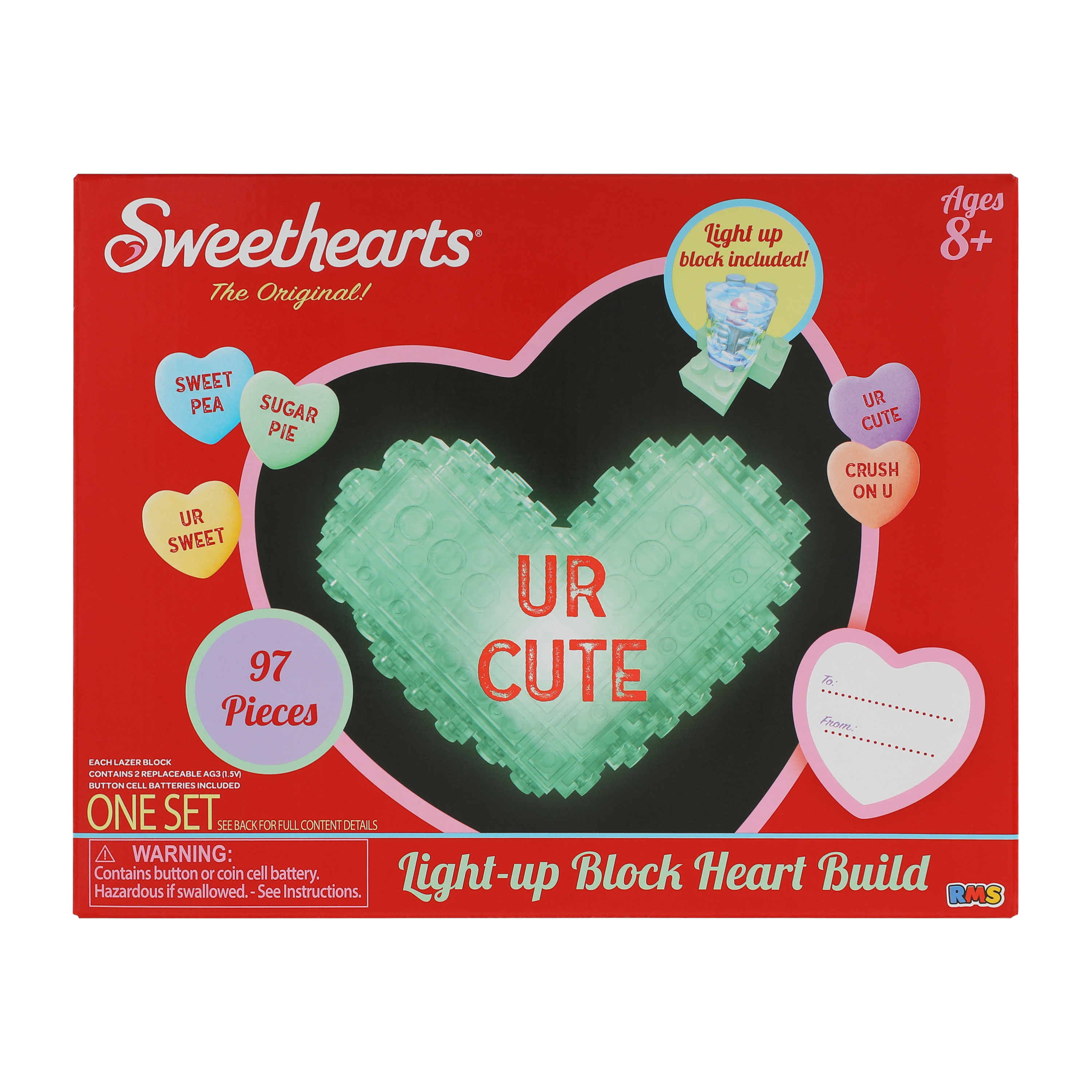 Sweethearts® Light-Up Block Heart Build Set | Five Below