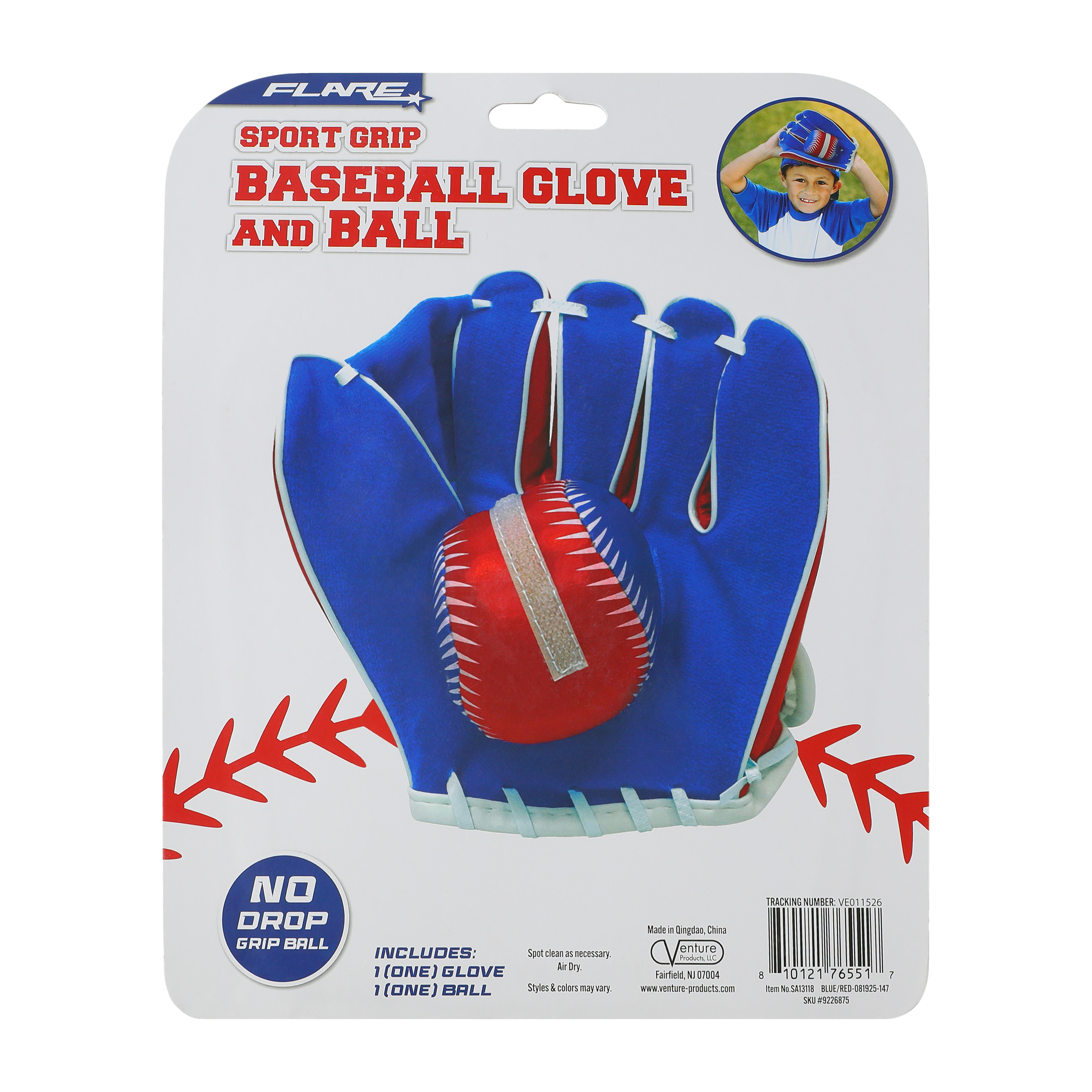 Flare Short Grip Baseball Glove And Ball Set