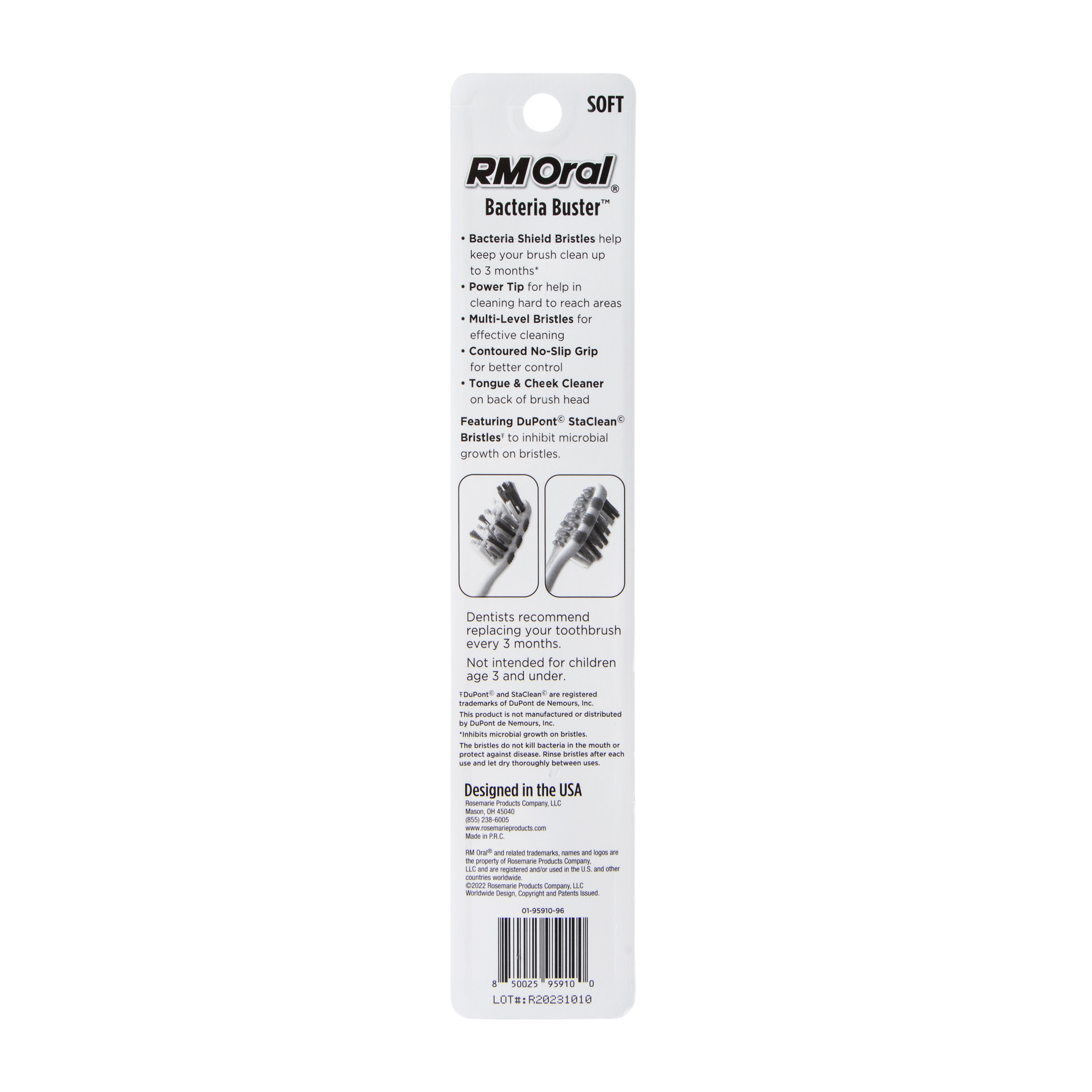 RM Oral® Bacteria Buster™ Soft Toothbrush