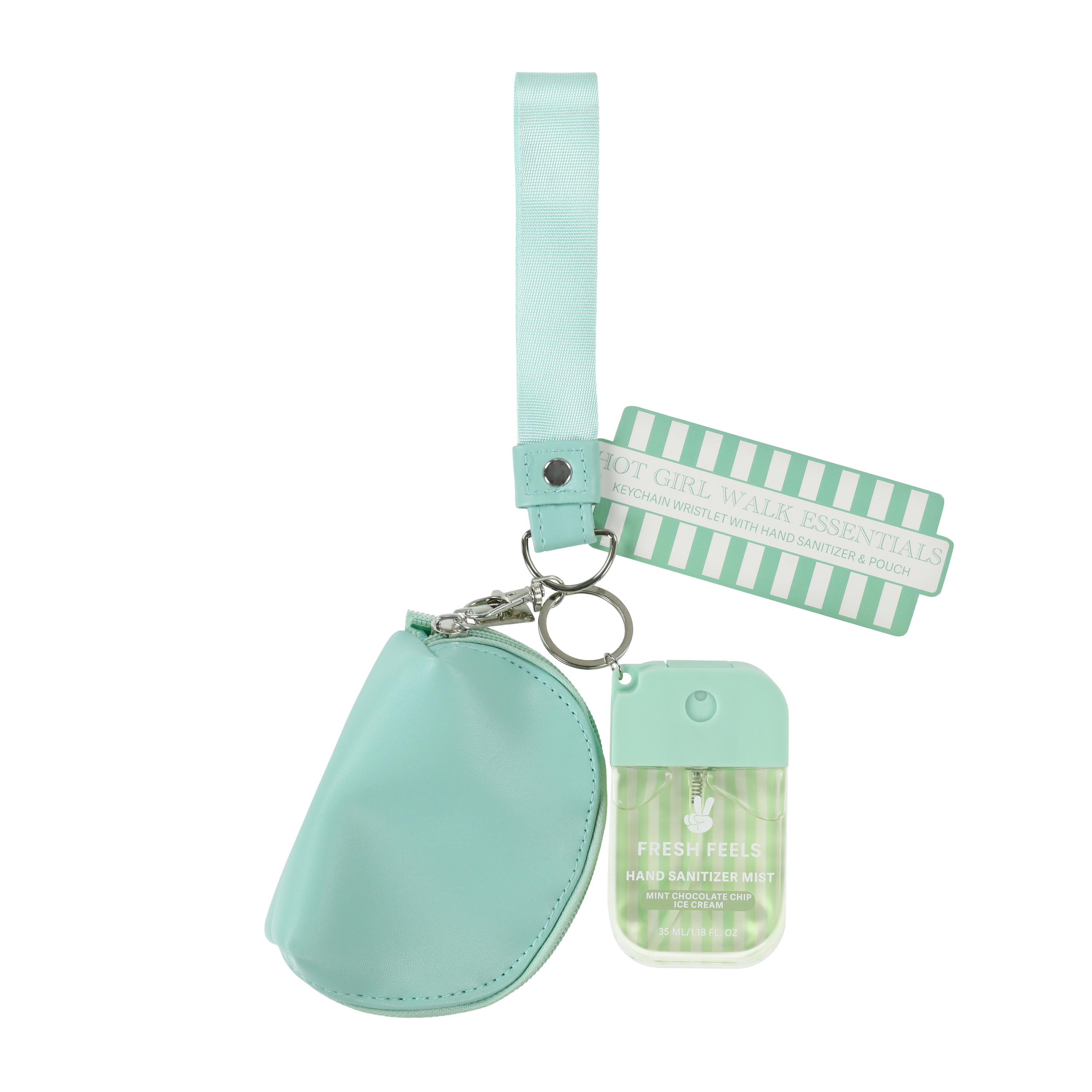Hot Girl Fresh Feels Mint Chocolate Chip Ice Cream Keychain Bag Spray Set