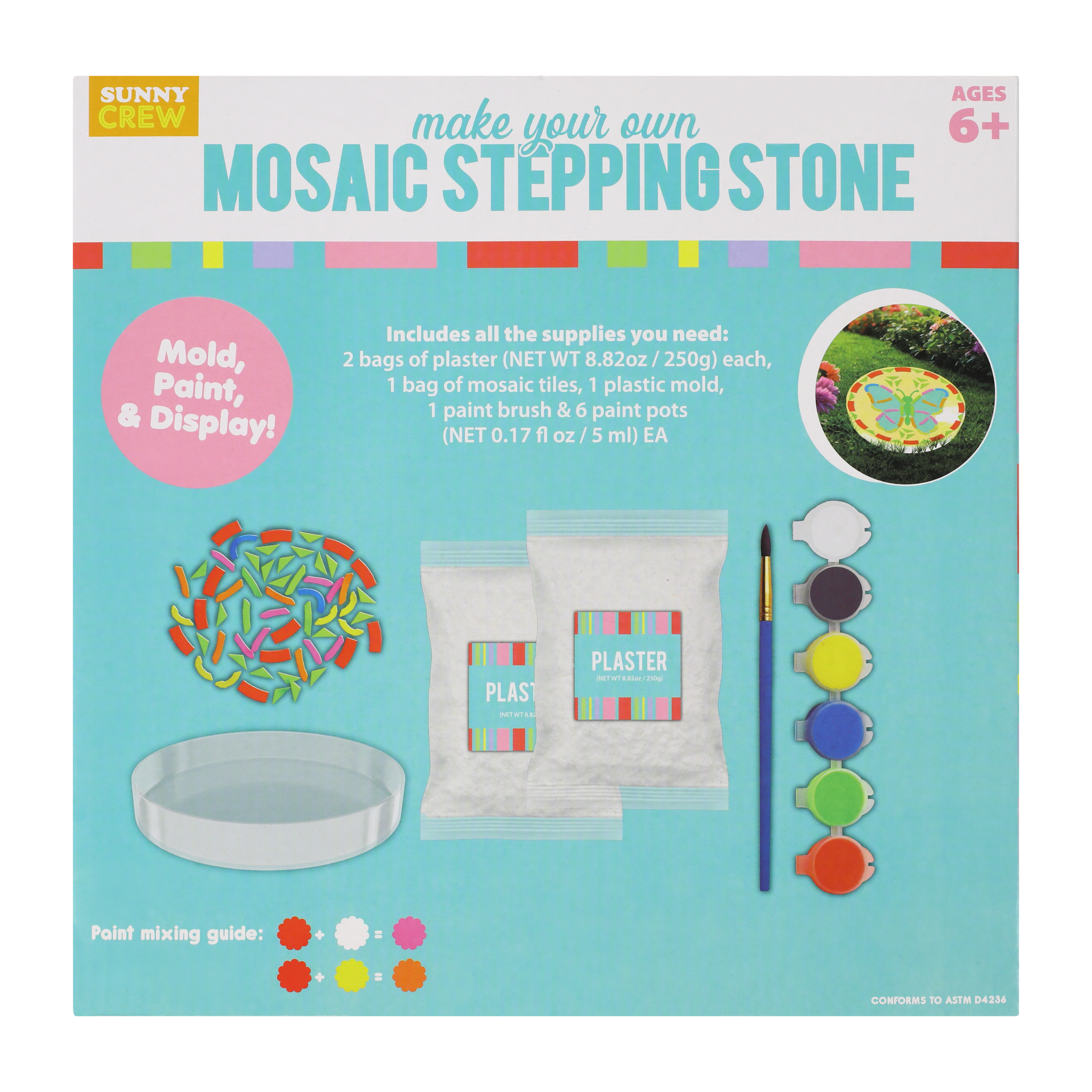 Sunny Crew Make Your Own Mosiac Stepping Stone Set