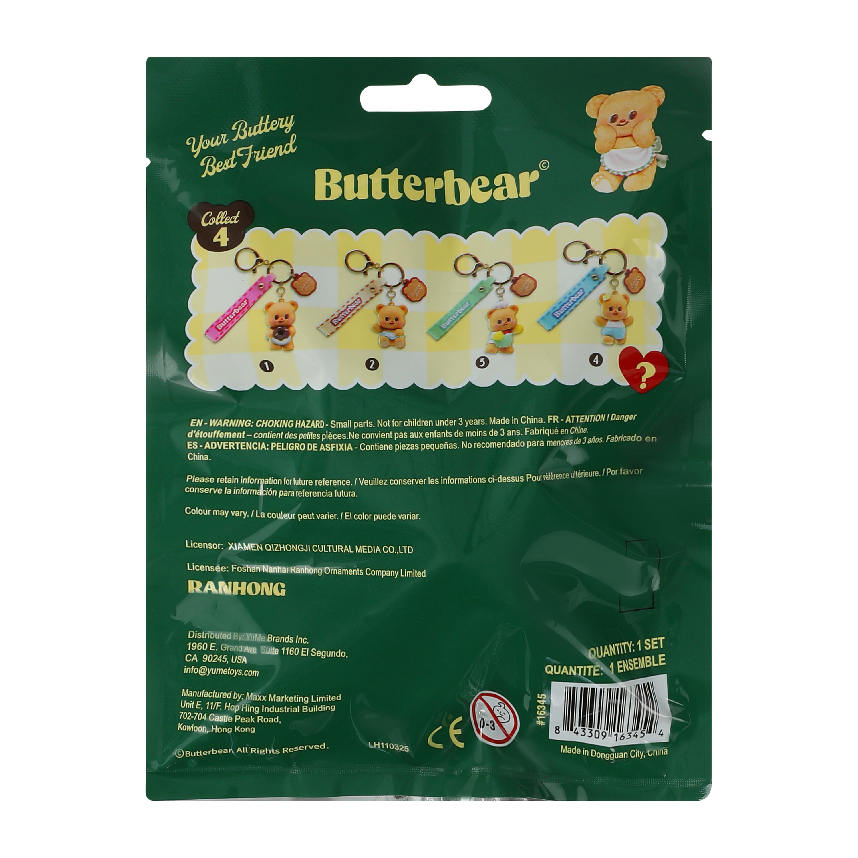 Butterbear Keychain (Styles May Vary)