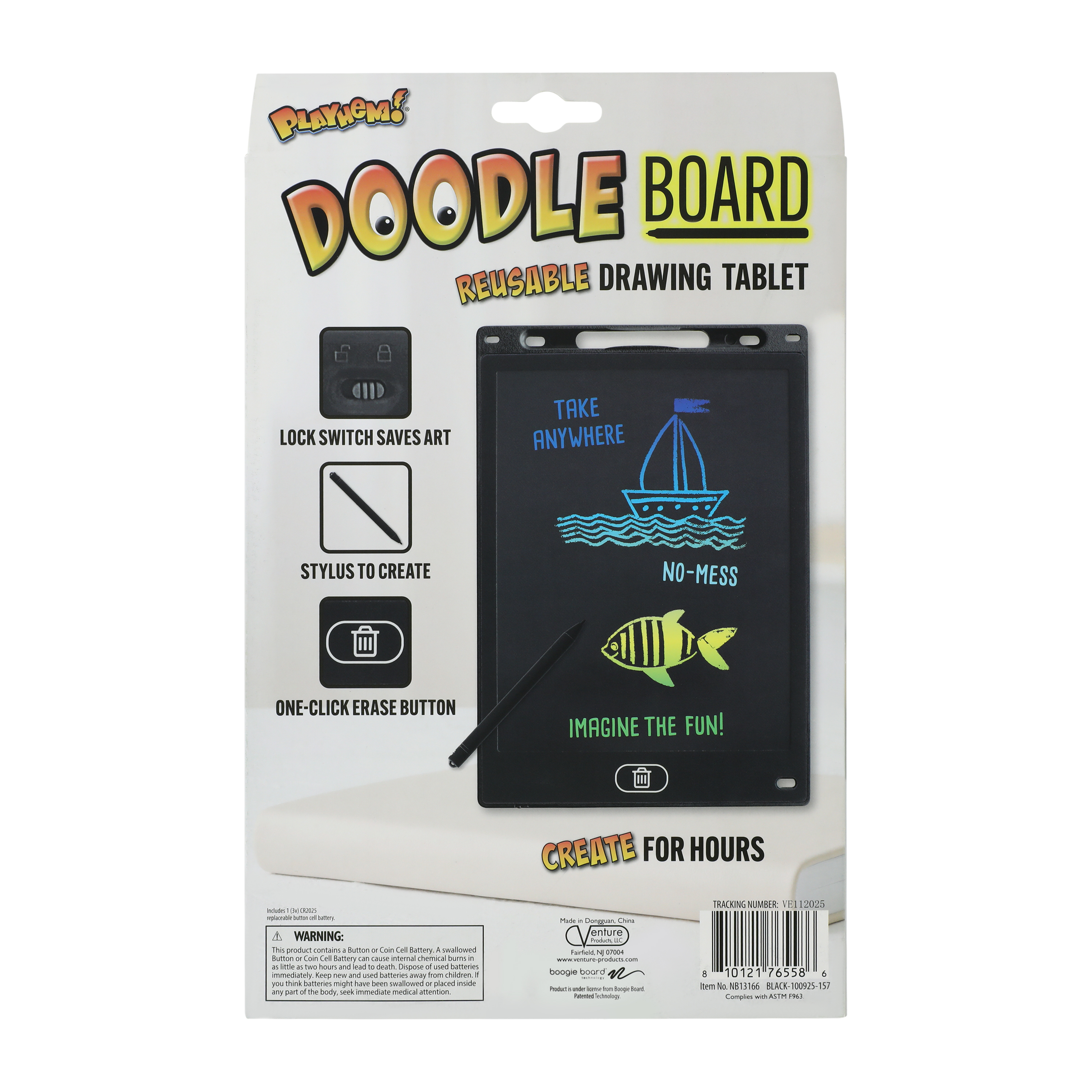 Playhem!® Doodle Board Reusable Drawing Tablet