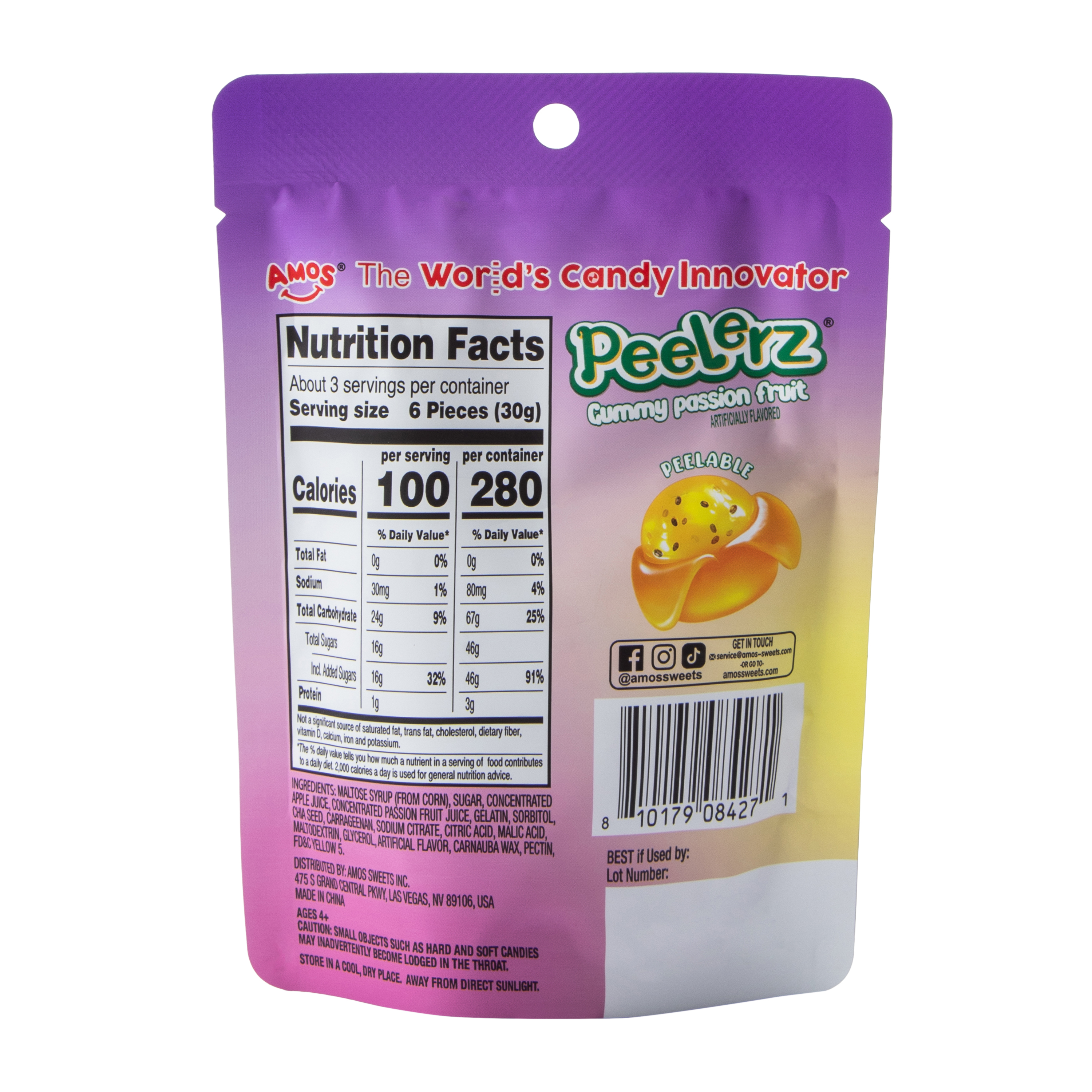 Peelerz Passion Fruit Gummy Candy 3oz
