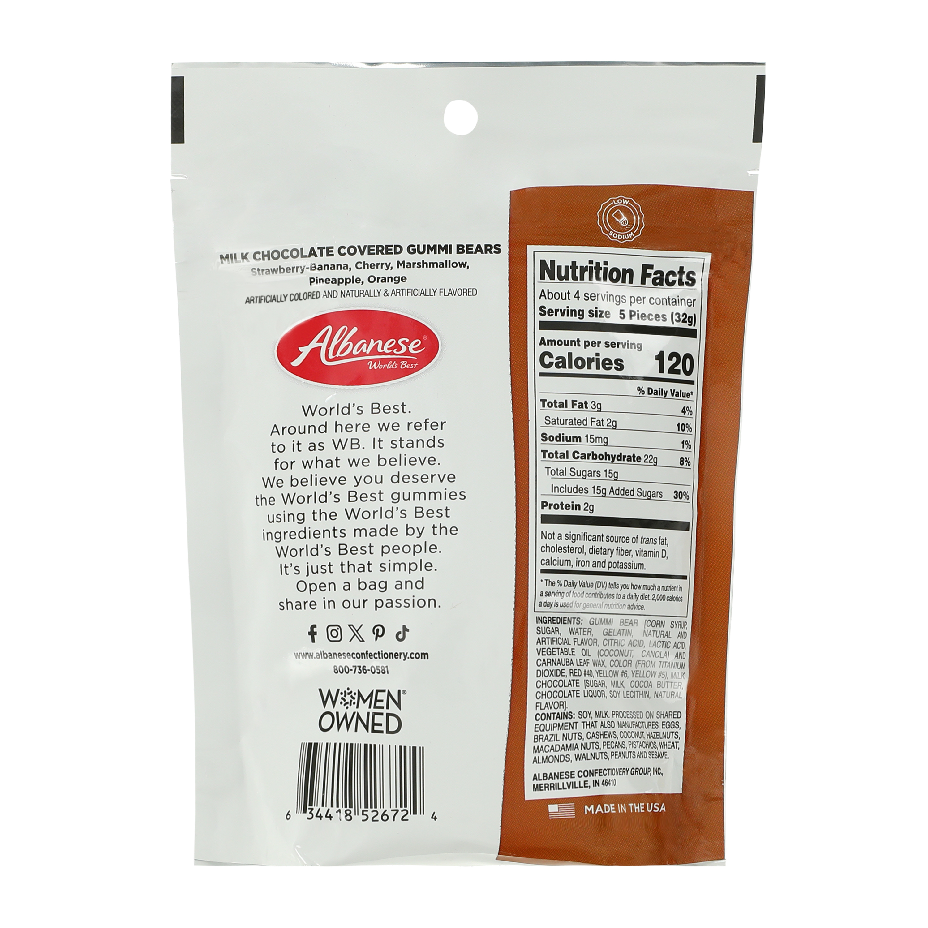 Albanese® Milk Chocolate Covered Gummi Bears 4.5oz