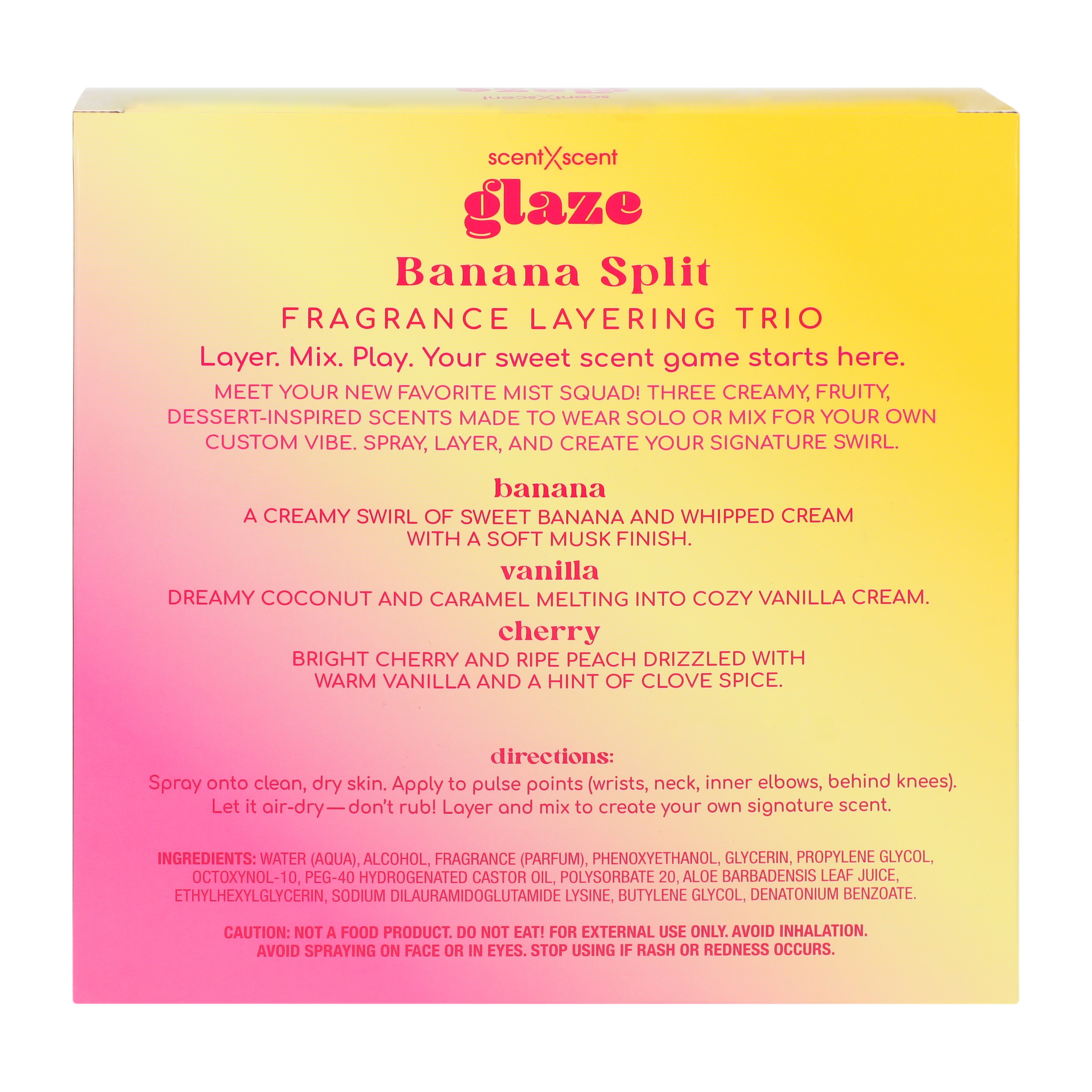 Glaze Banana Split Fragrance Layering Trio
