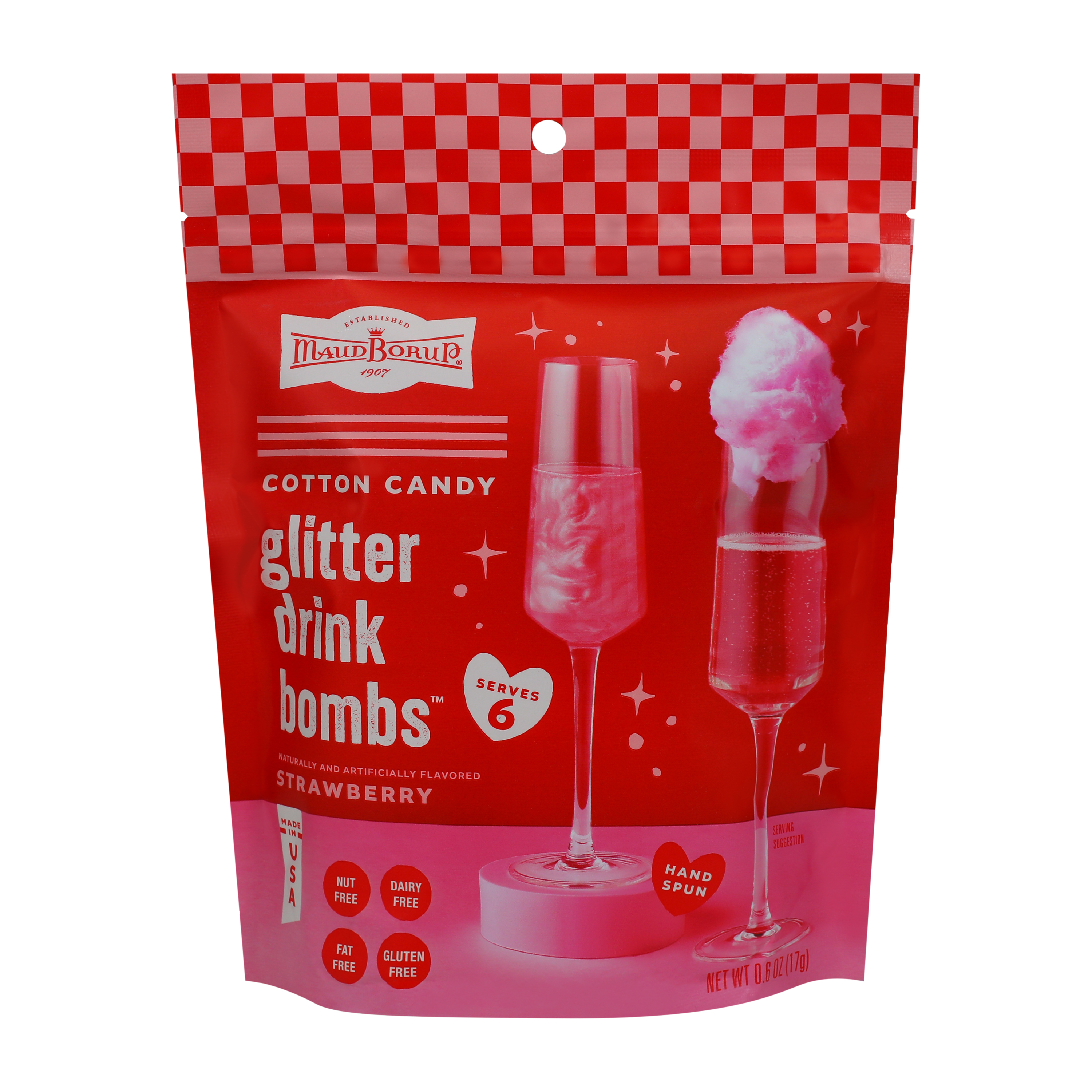 Maud Borup® Cotton Candy Glitter Drink Bombs 0.6oz