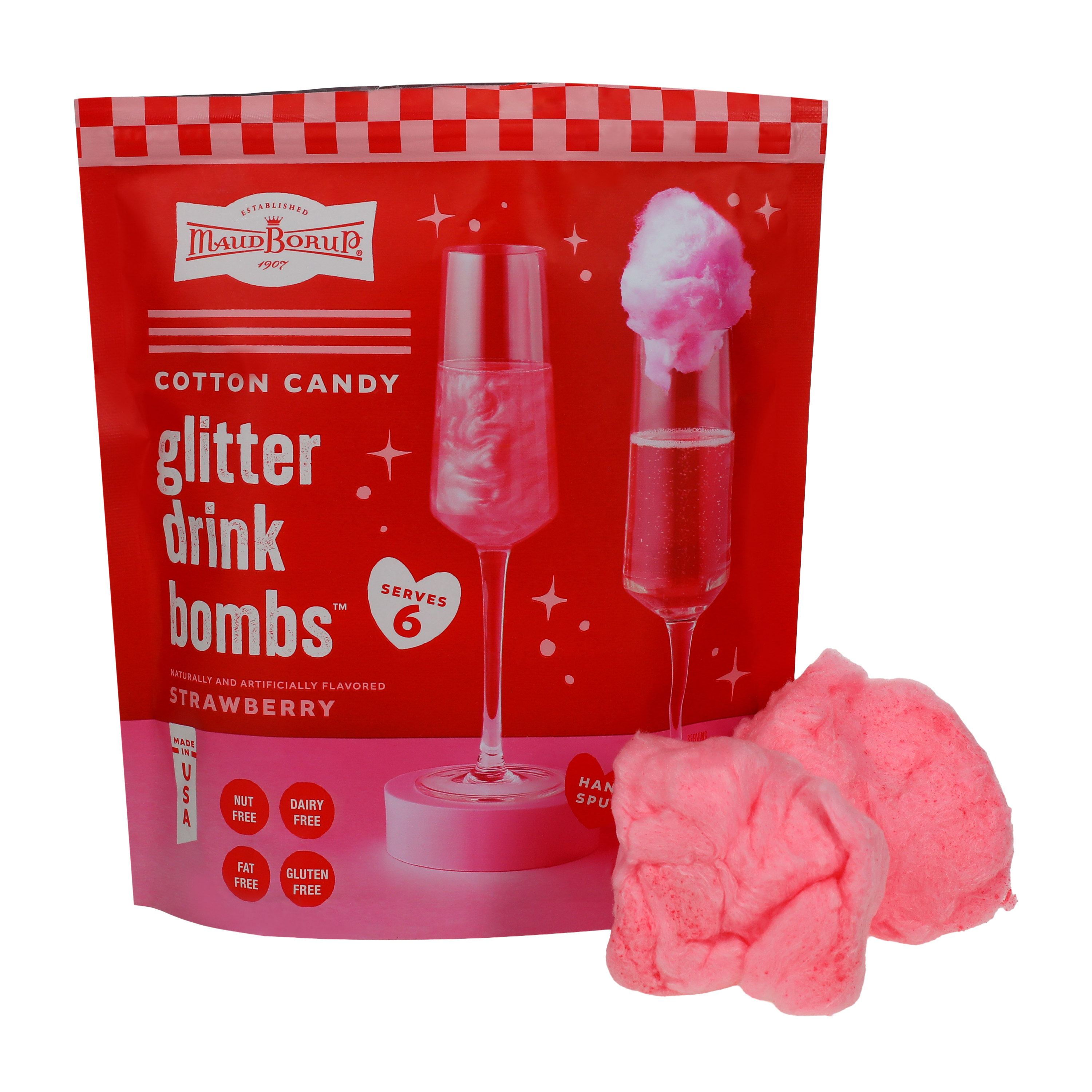 Maud Borup® Cotton Candy Glitter Drink Bombs 0.6oz