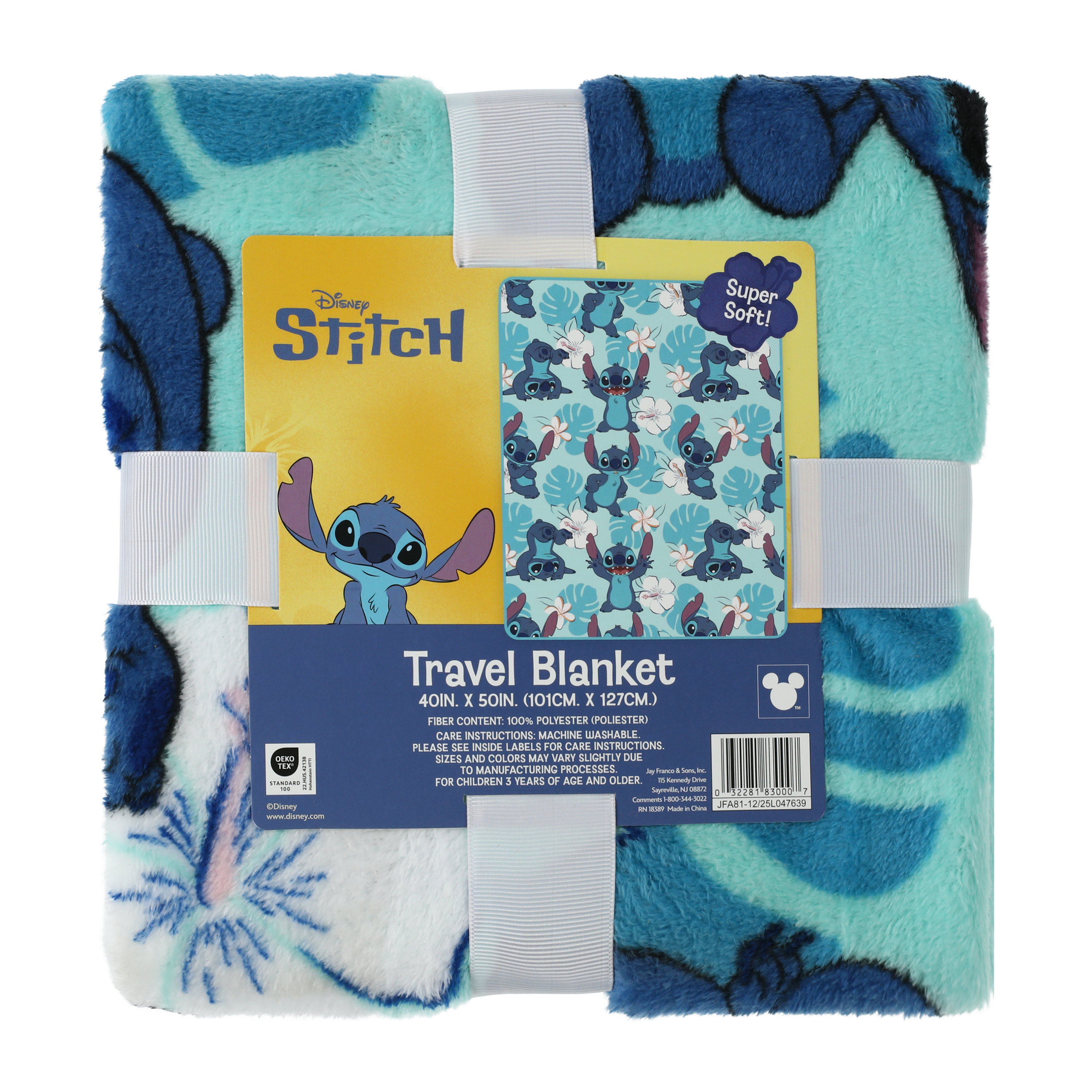 Disney Stitch Travel Blanket 40inx50in
