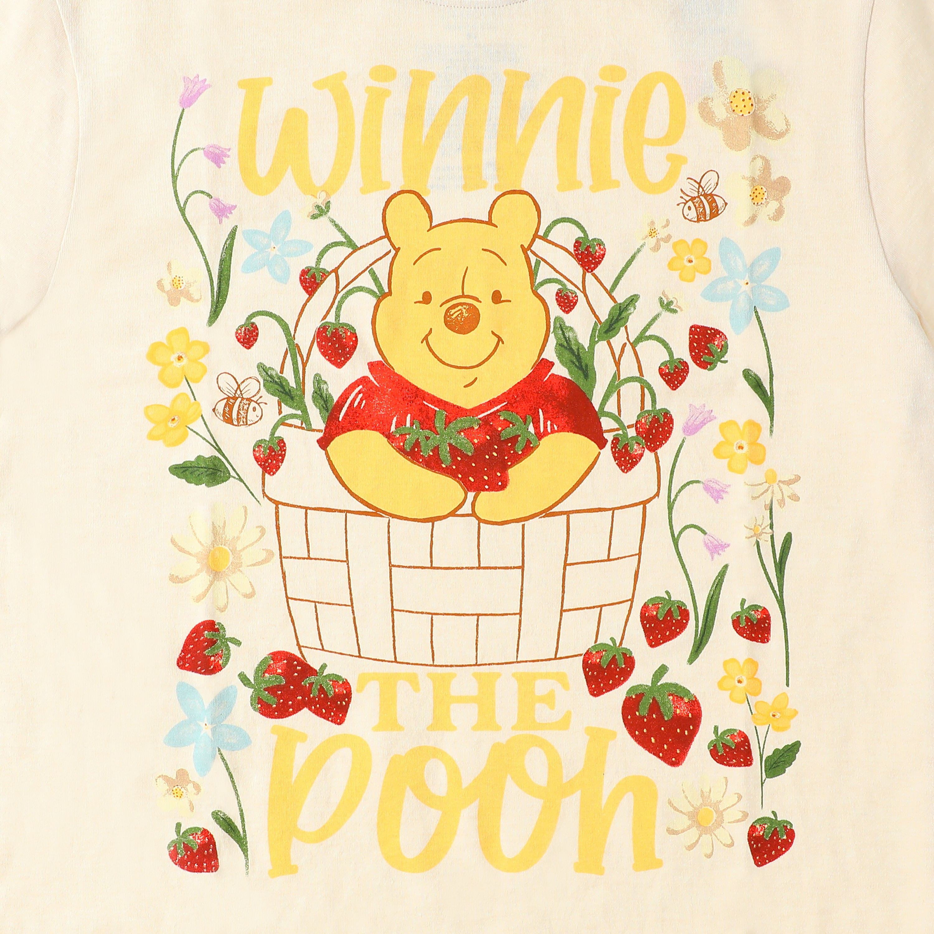 Disney Winnie The Pooh Strawberry Basket Graphic Tee