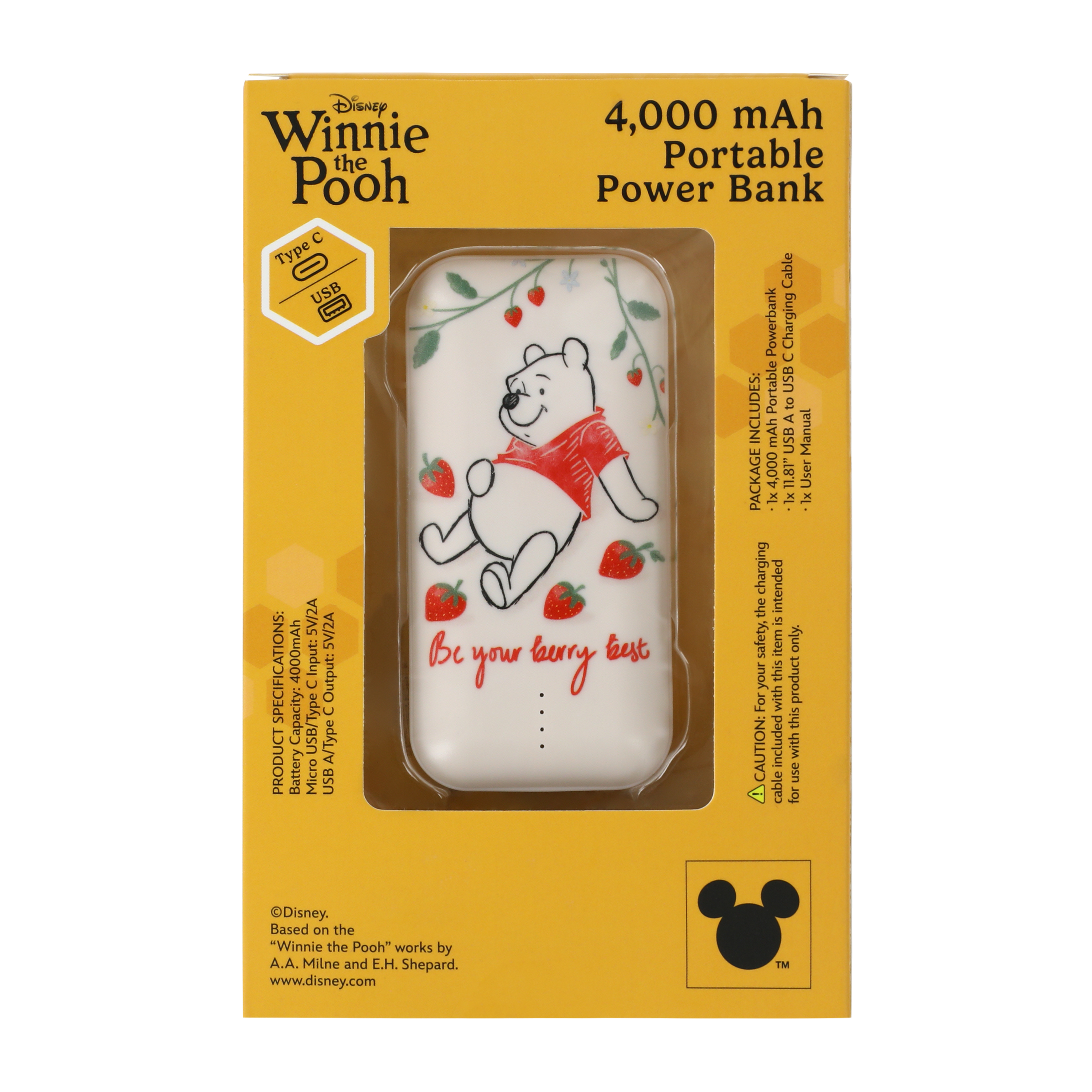 Disney Winnie The Pooh Portable Power Bank 4000mAh