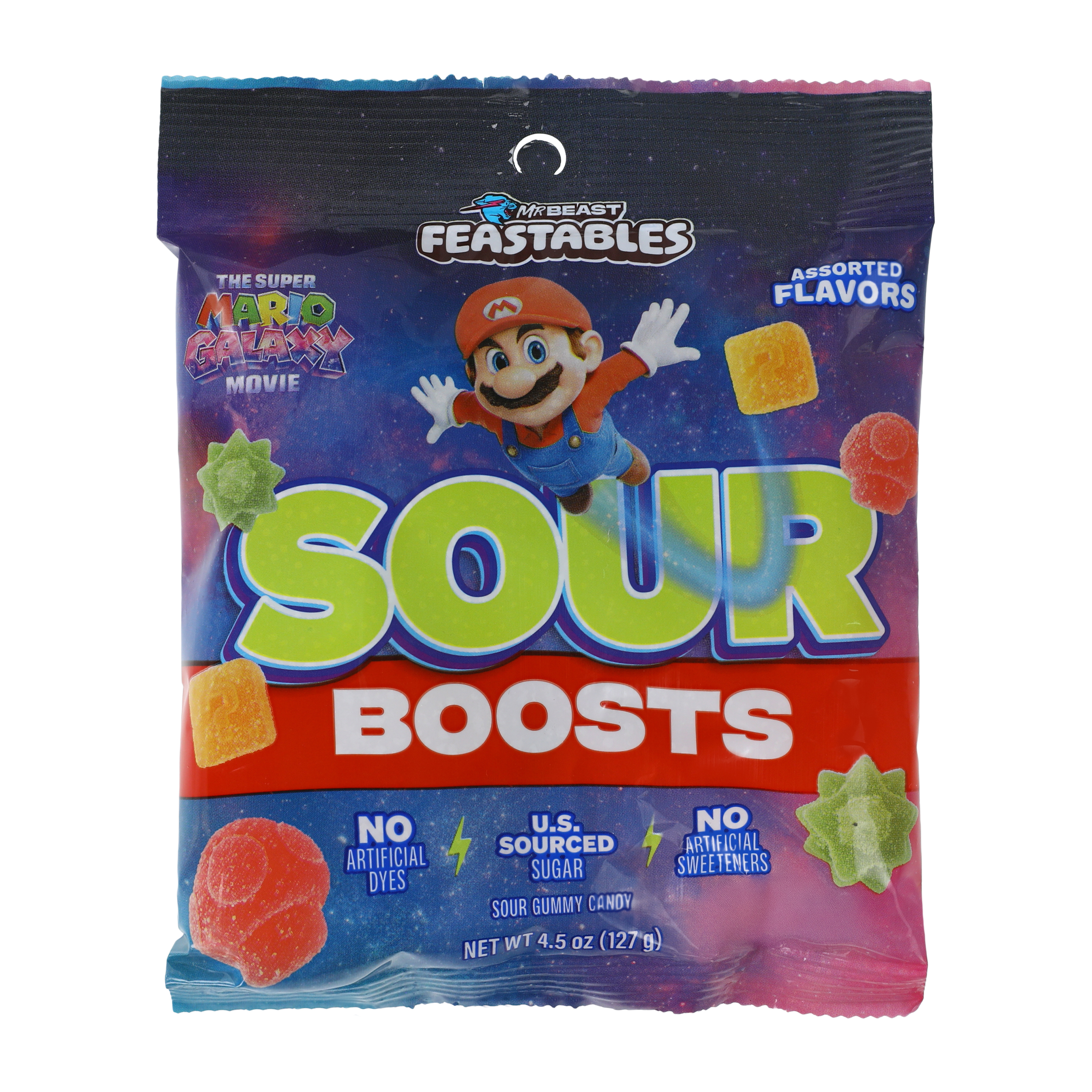 Mr. Beast Feastables The Super Mario Galaxy Movie Sour Boosts