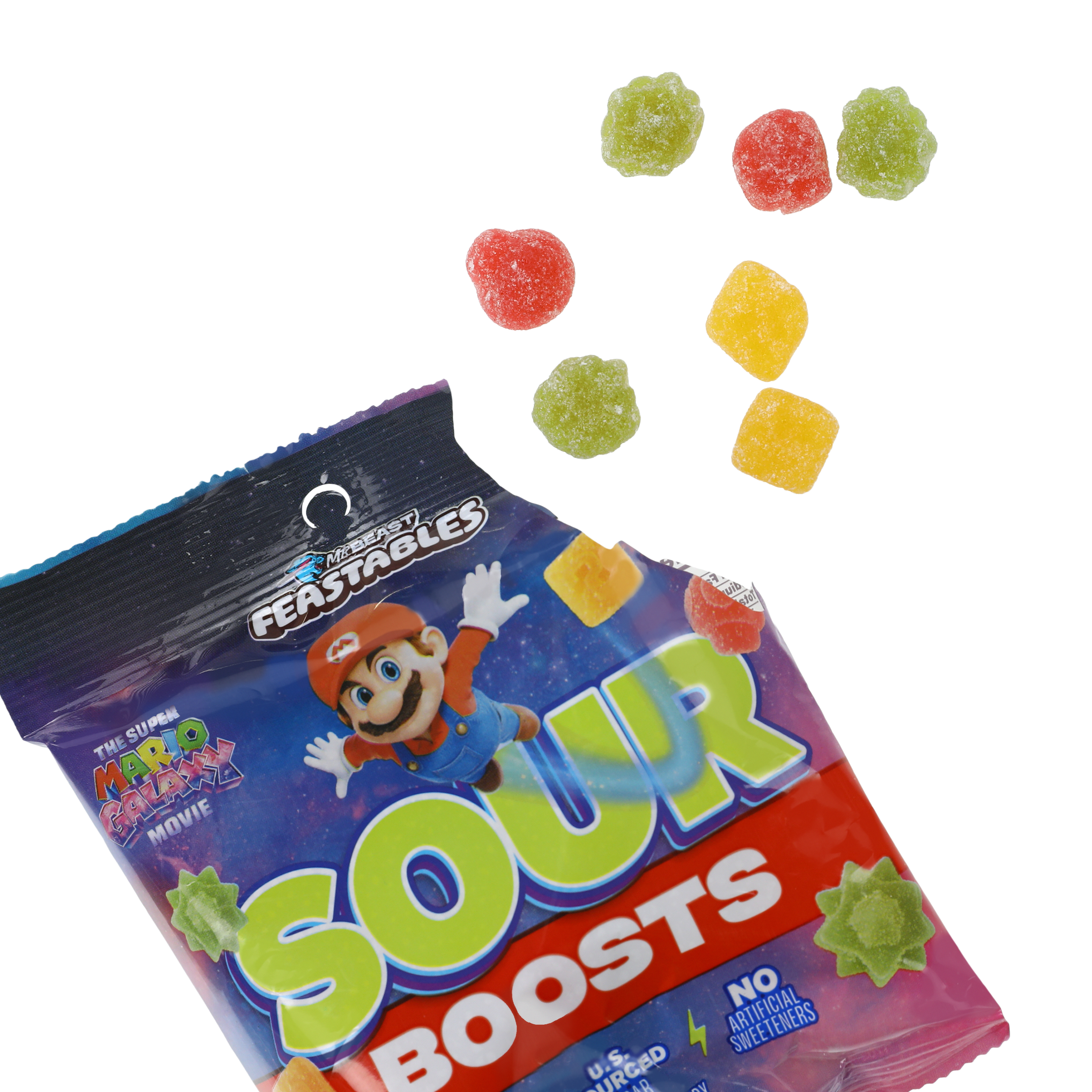 Mr. Beast Feastables The Super Mario Galaxy Movie Sour Boosts