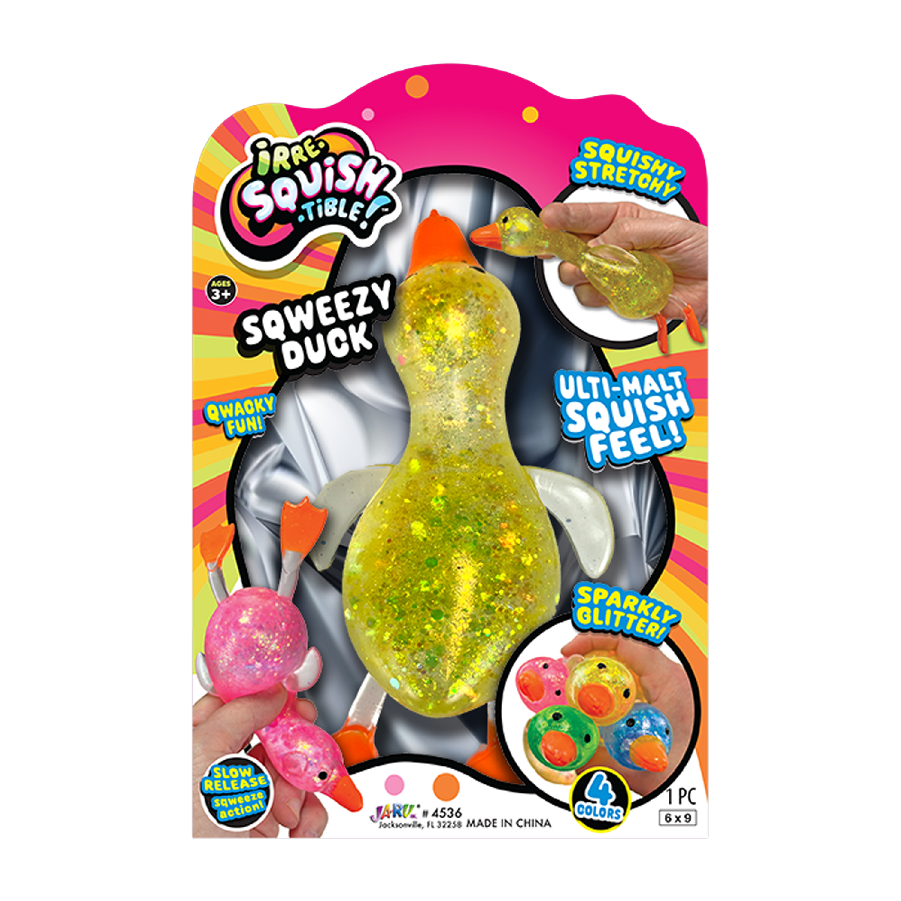 Irre-Squish-Tible!™ Sqweezy Duck Toy (Styles May Vary)